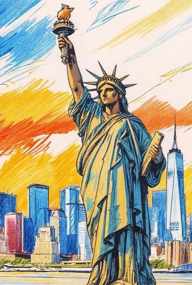 New York Statue of Liberty Art Print: NYC Travel Poster