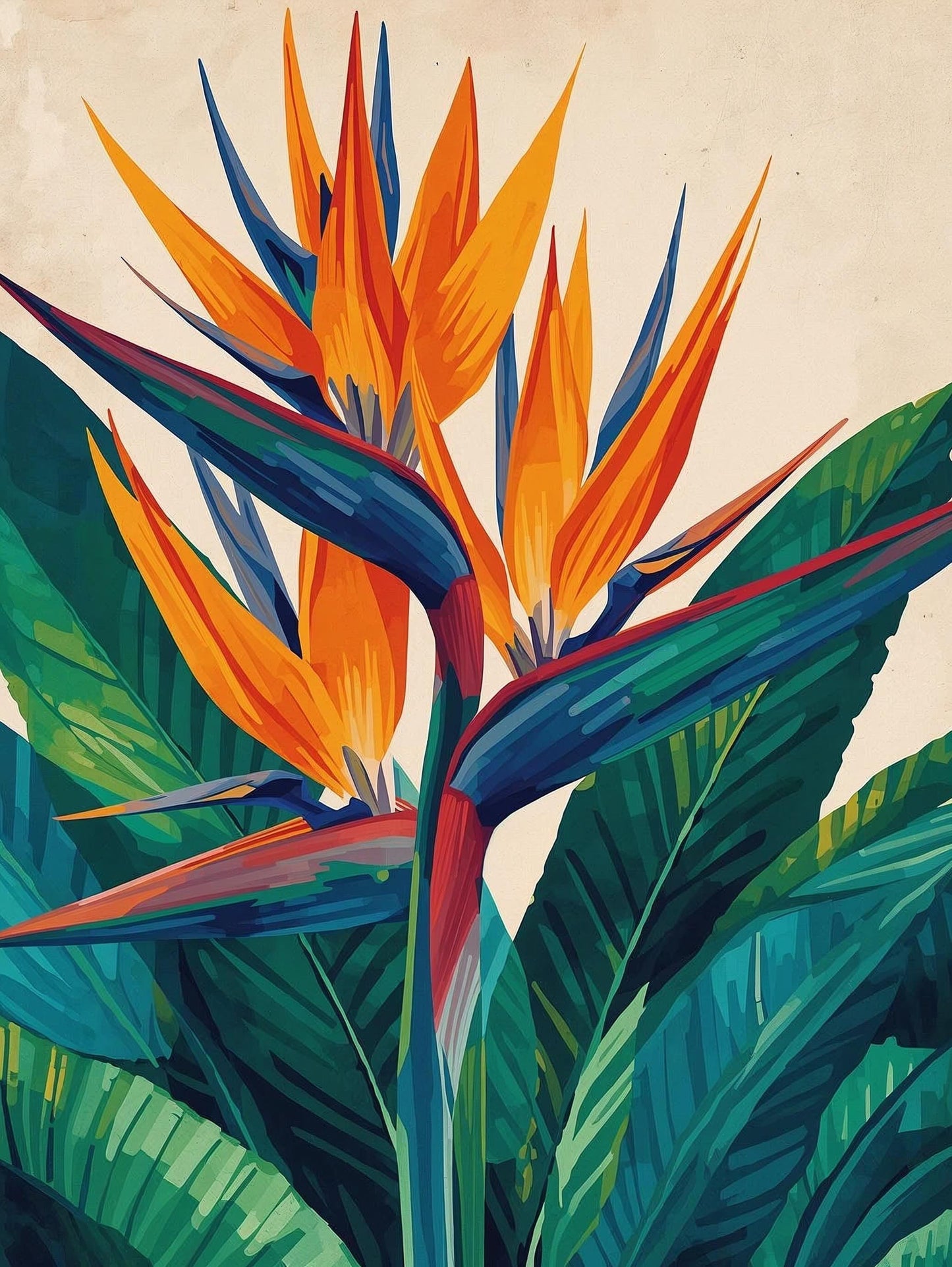 Henri Matisse Inspired Abstract Bird of Paradise Art Print: Colourful Wall Art