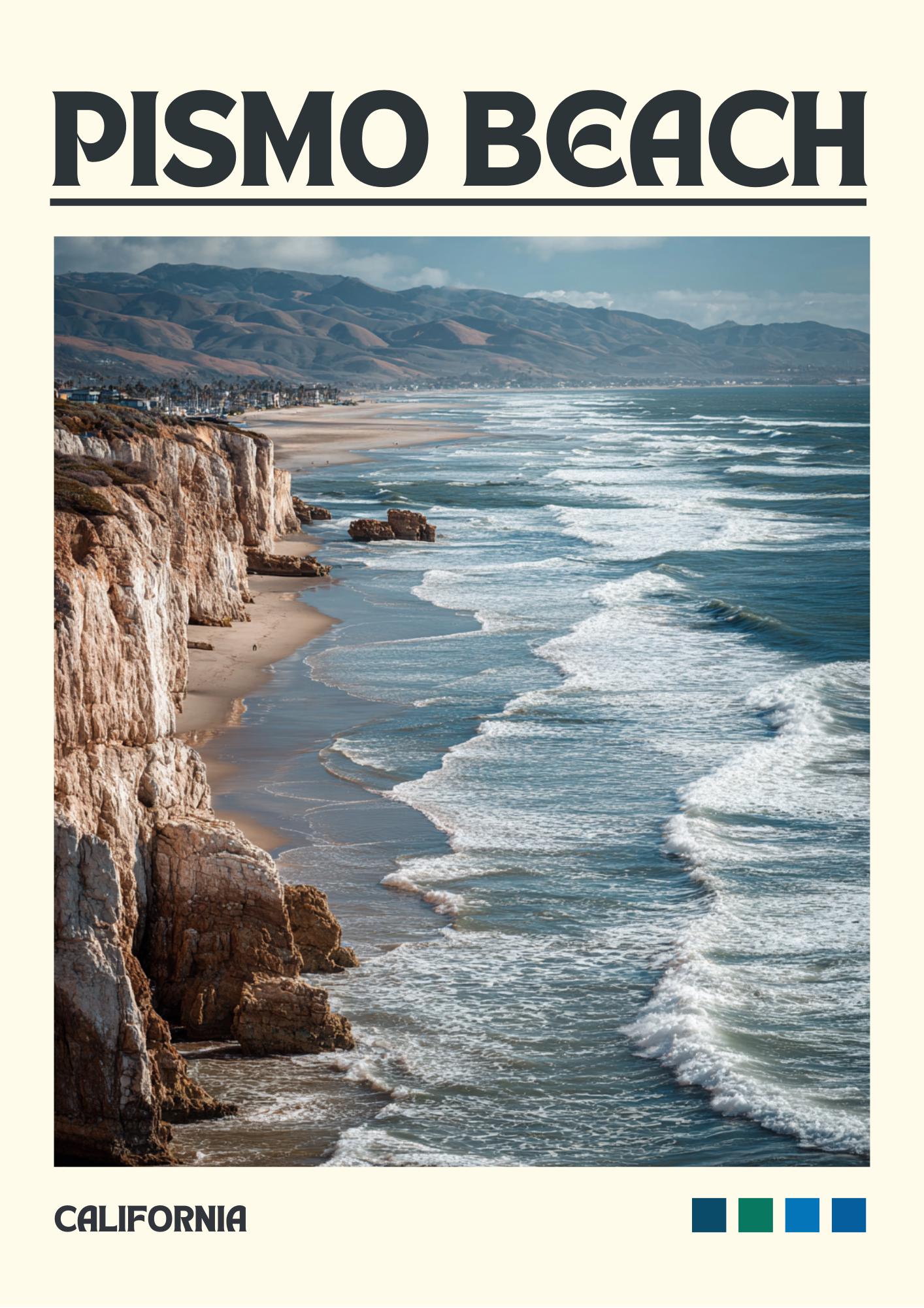 Pismo Beach Art Print, California Travel Poster