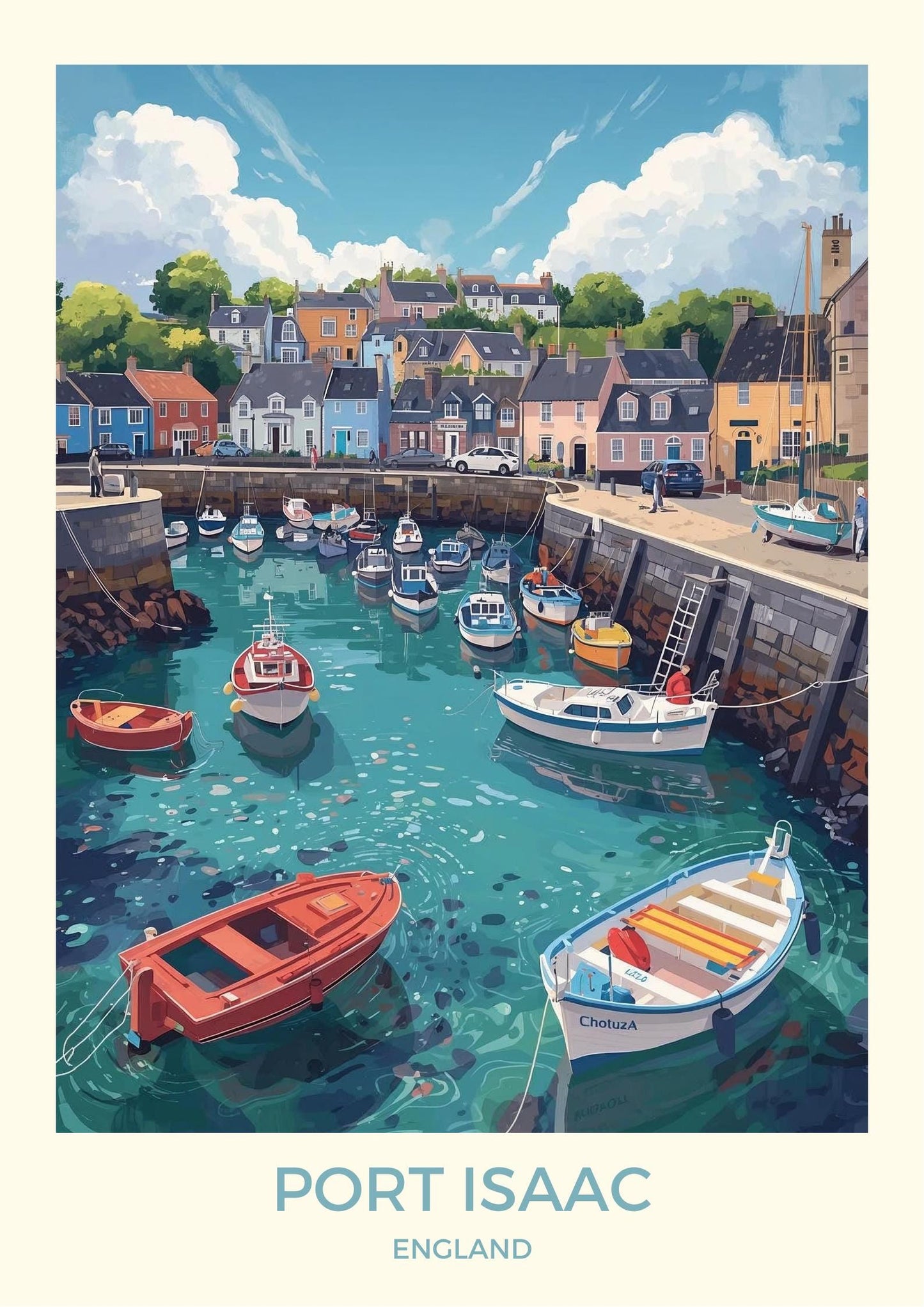 Port Isaac Art Print: Cornwall Travel Poster