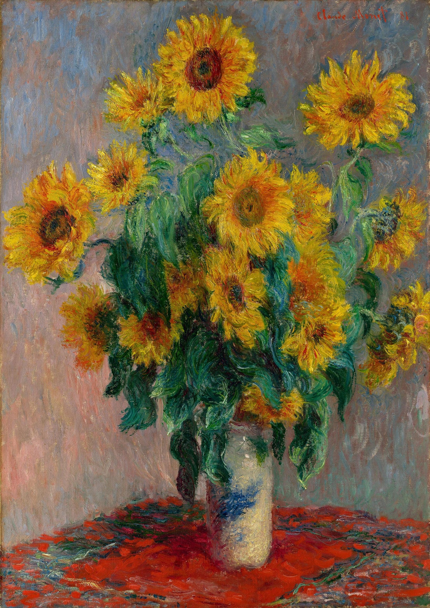 Claude Monet Bunch of Sunflowers Print: Flower Art, Vibrant Colours