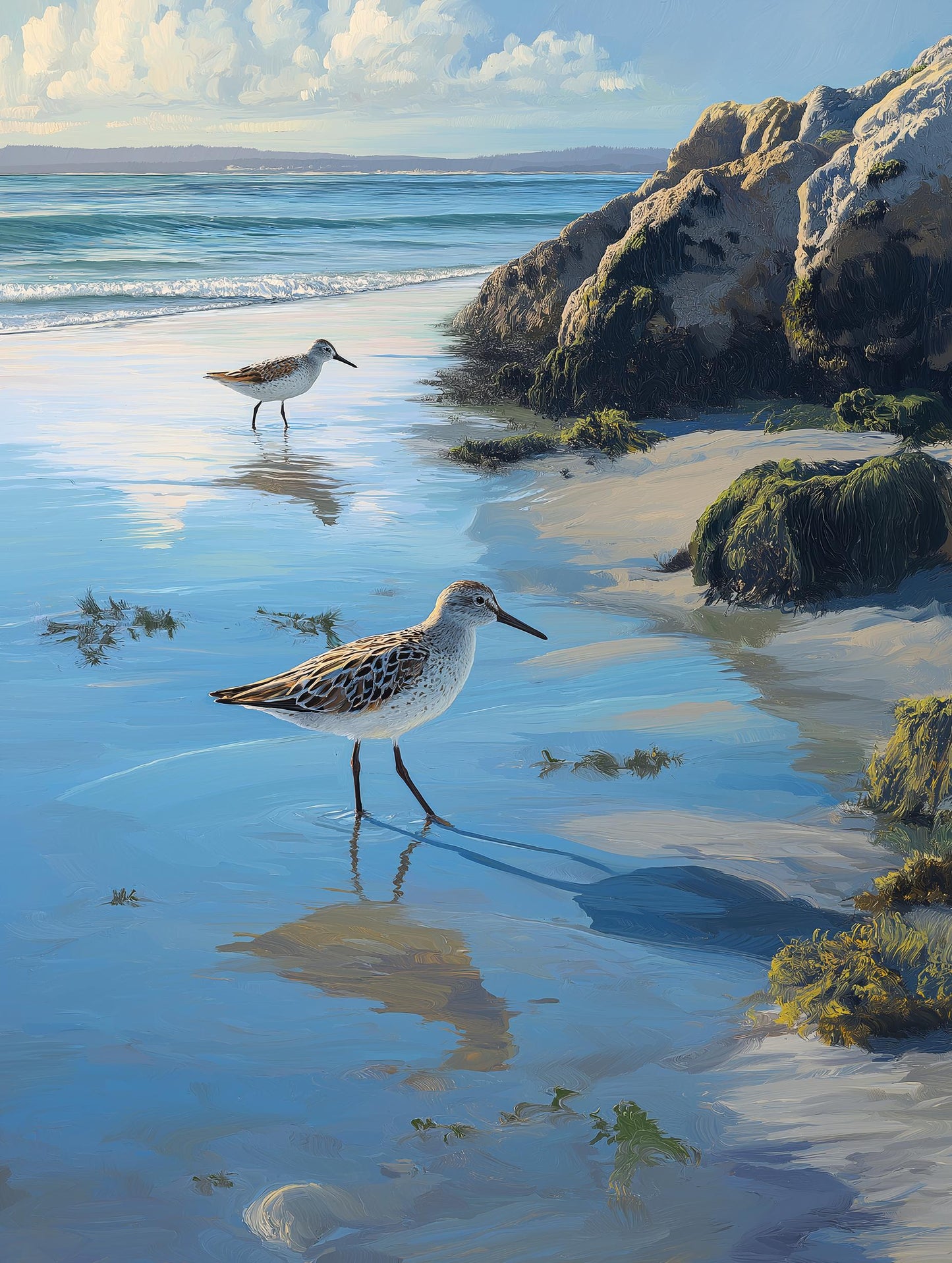 Sandpiper Print: Wildlife Art Poster, Seashore Painting