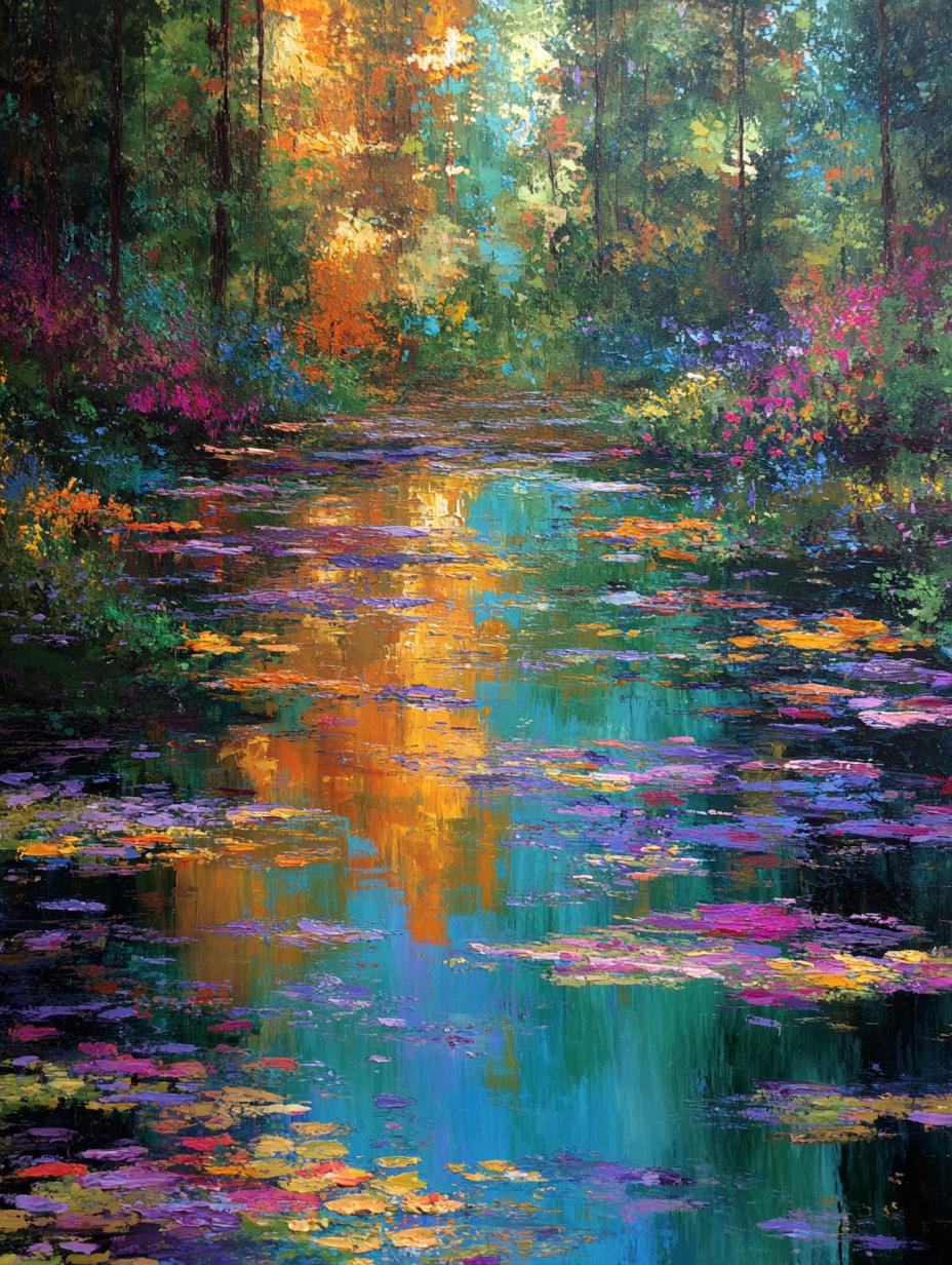 Claude Monet Inspired Print: Landscape Art, Vibrant Colours