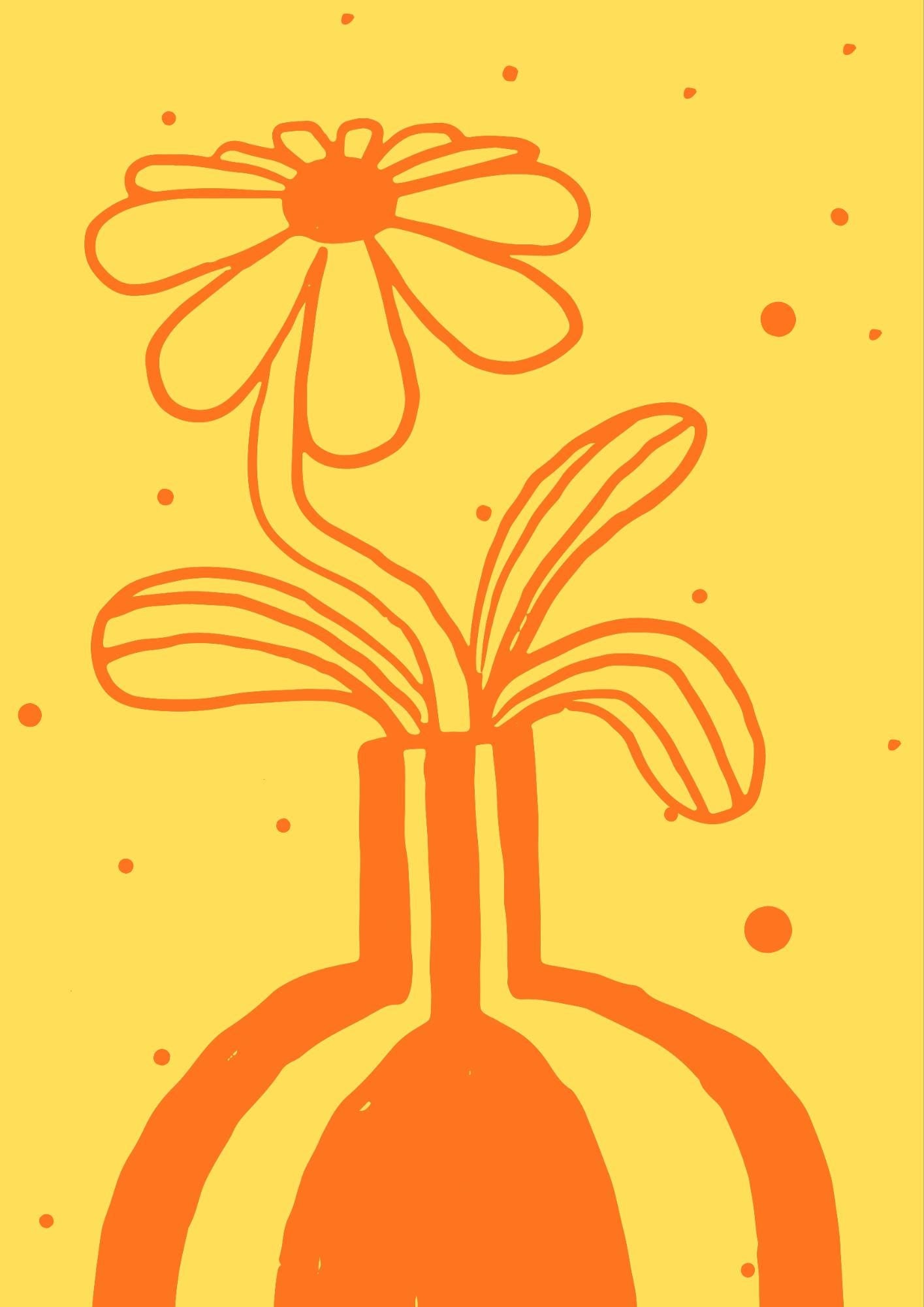 Yellow Flower Market Print: Colourful Floral Wall Art