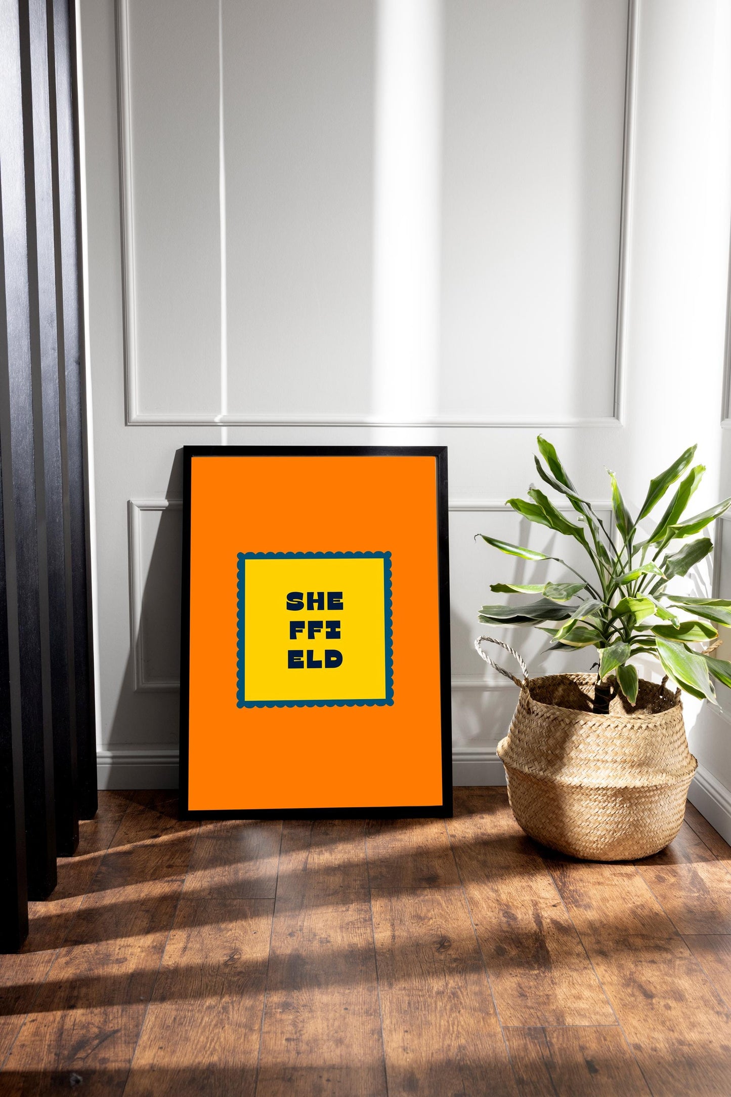 Sheffield Typography Print, Colourful Retro Poster, Living Room Wall Art