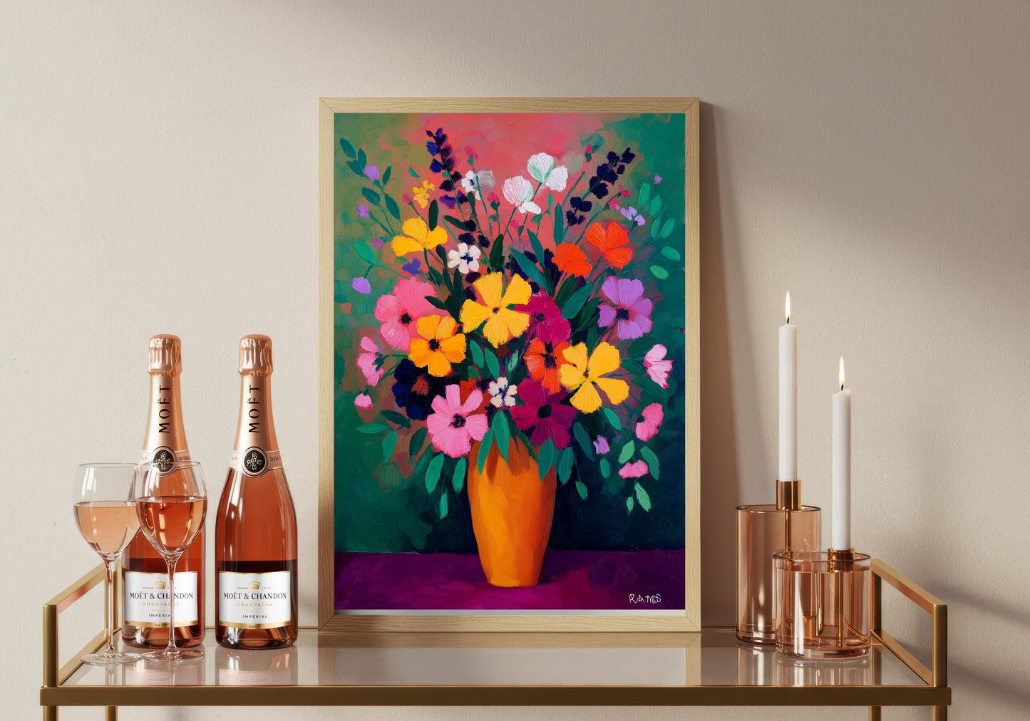 Henri Matisse Style Flower Vase Print – Vibrant Floral Wall Art