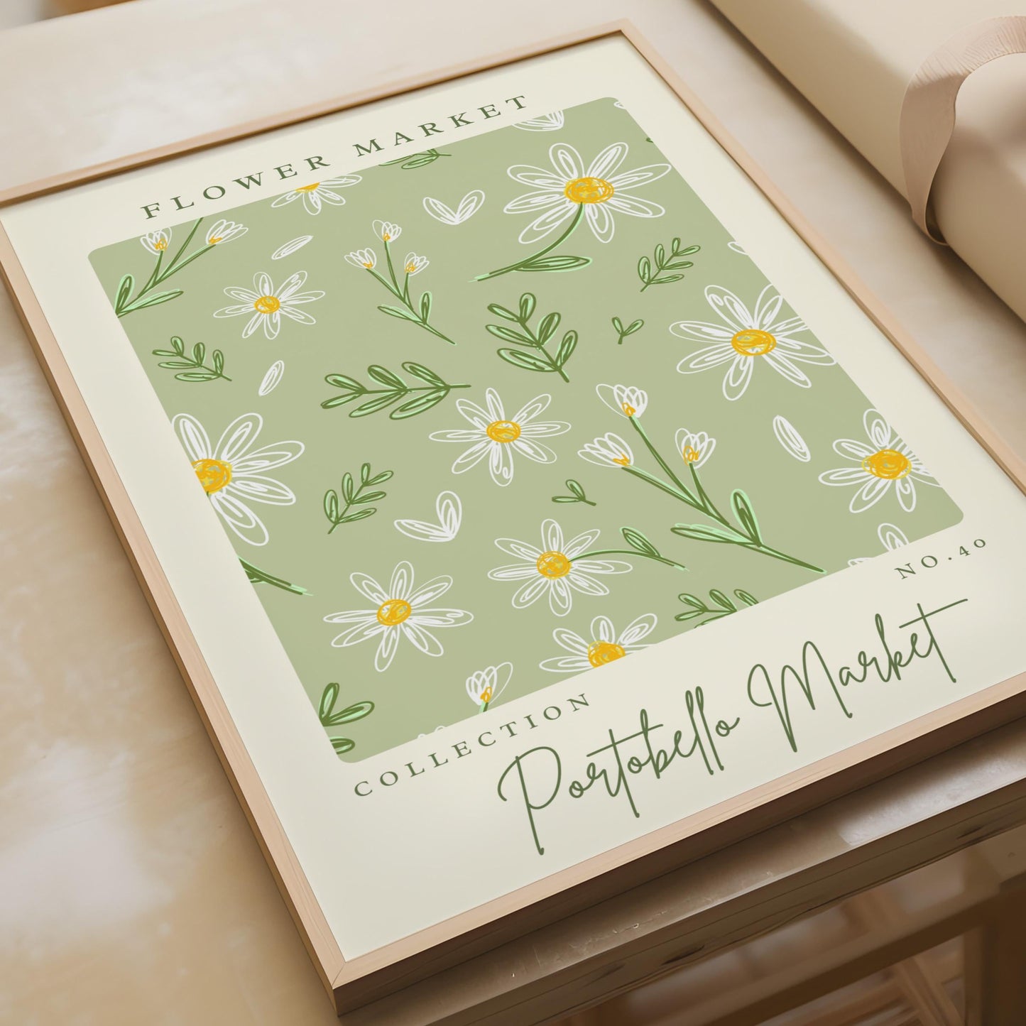 Flower Market Art Print, Portobello Market Collection, Floral Pattern Poster, Botanical Decor