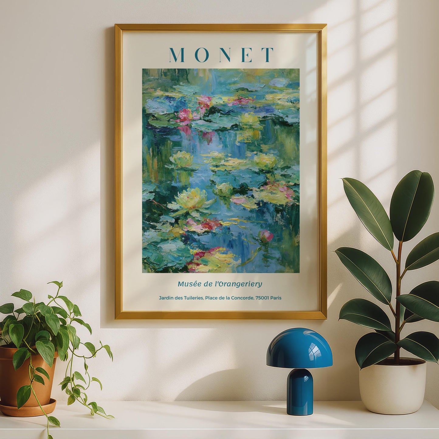 Monet Water Lilies Exhibition Poster, Impressionist Floral Wall Art Print, Paris