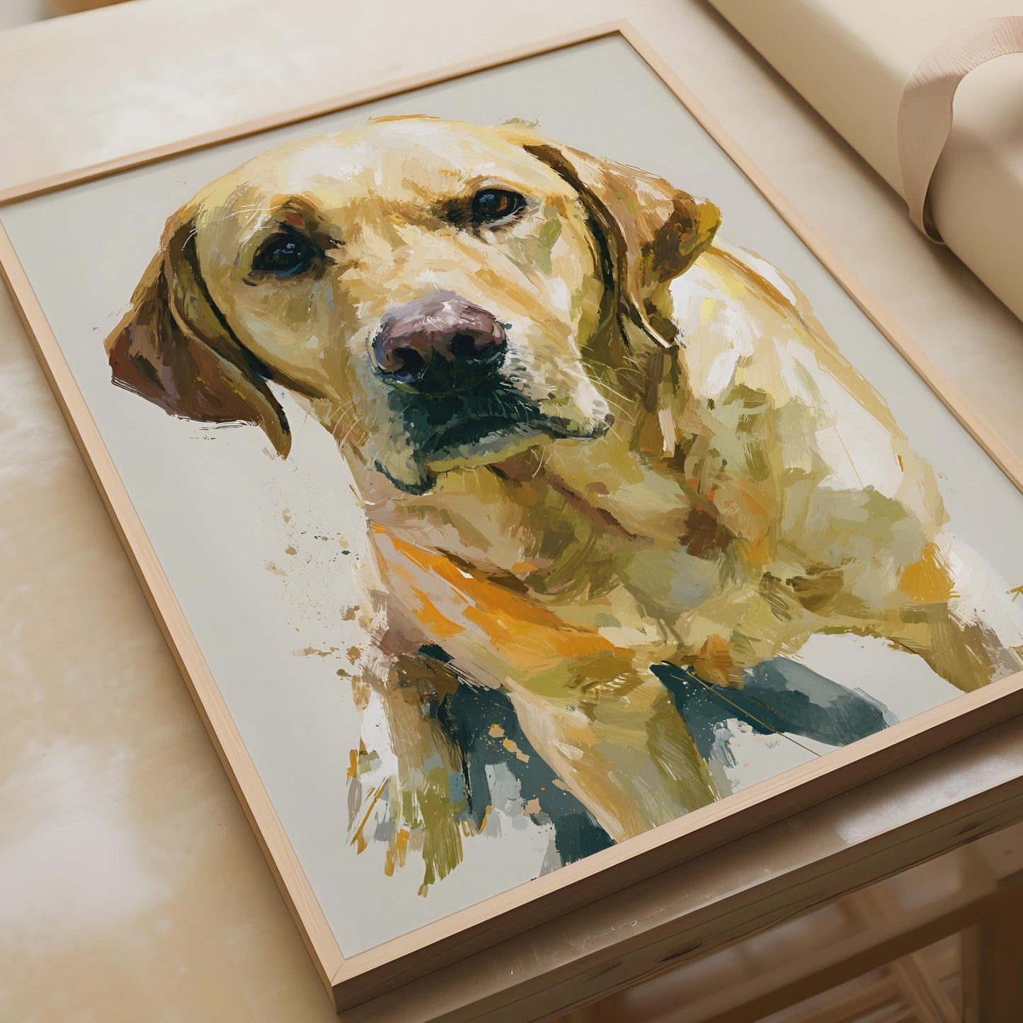 Yellow Labrador Print, Lab Dog Wall Art, Painterly Dog Poster, Golden Lab Gift