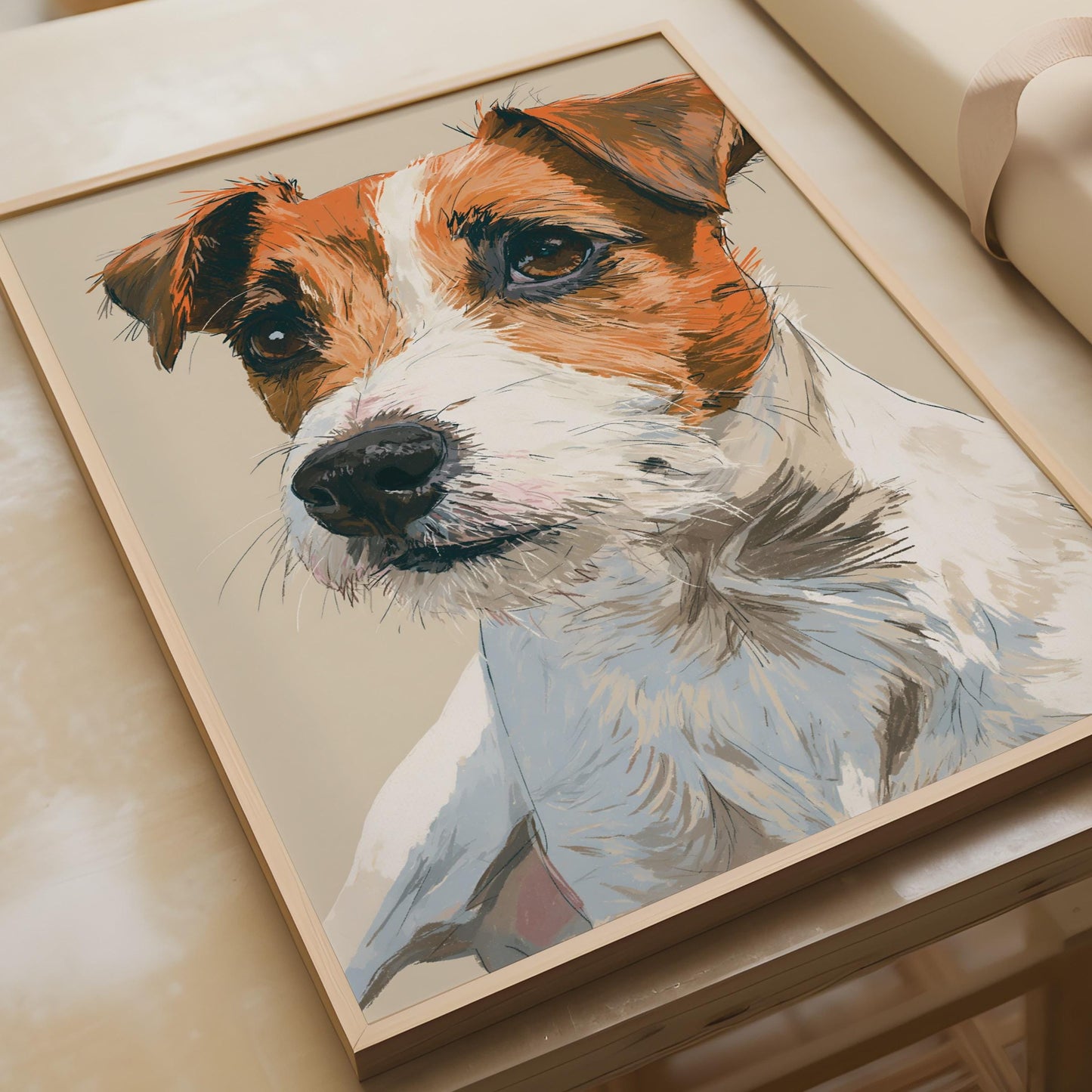 Jack Russell Terrier Print, Dog Portrait Poster, Sketch Style Wall Art, Dog Lover Gift