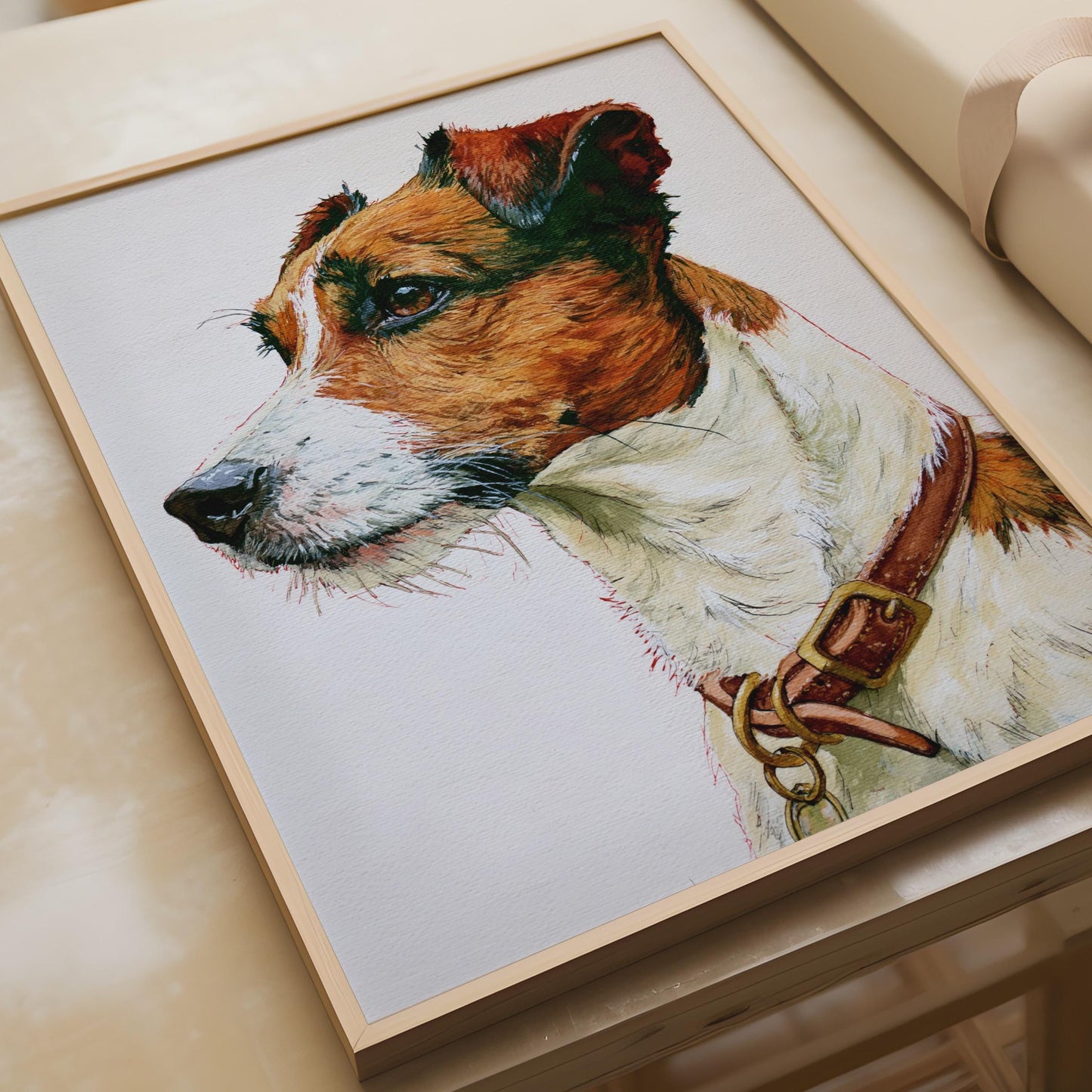 Jack Russell Terrier Print, Watercolour Dog Portrait Poster, Terrier Wall Art