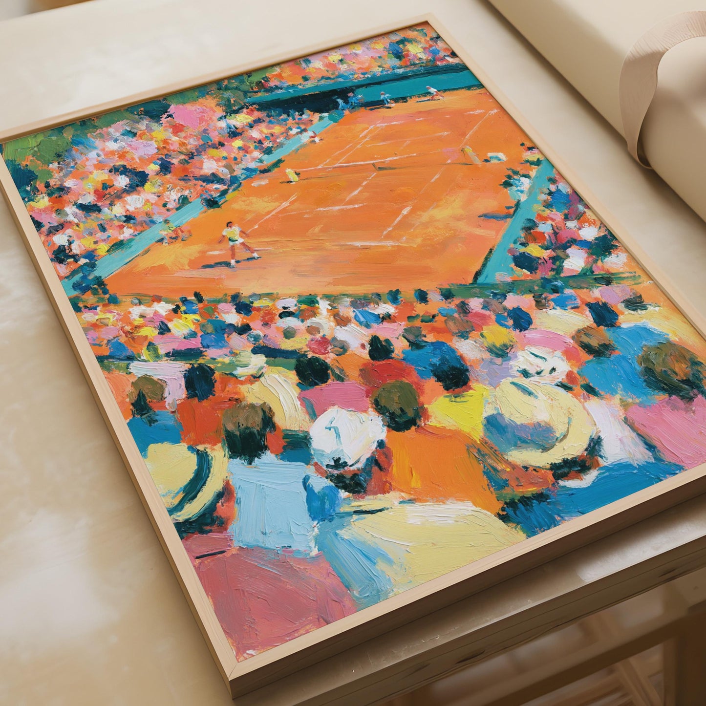 Clay Court Tennis Print, Colourful Sport Wall Art, Impressionist Poster, Tennis Gift