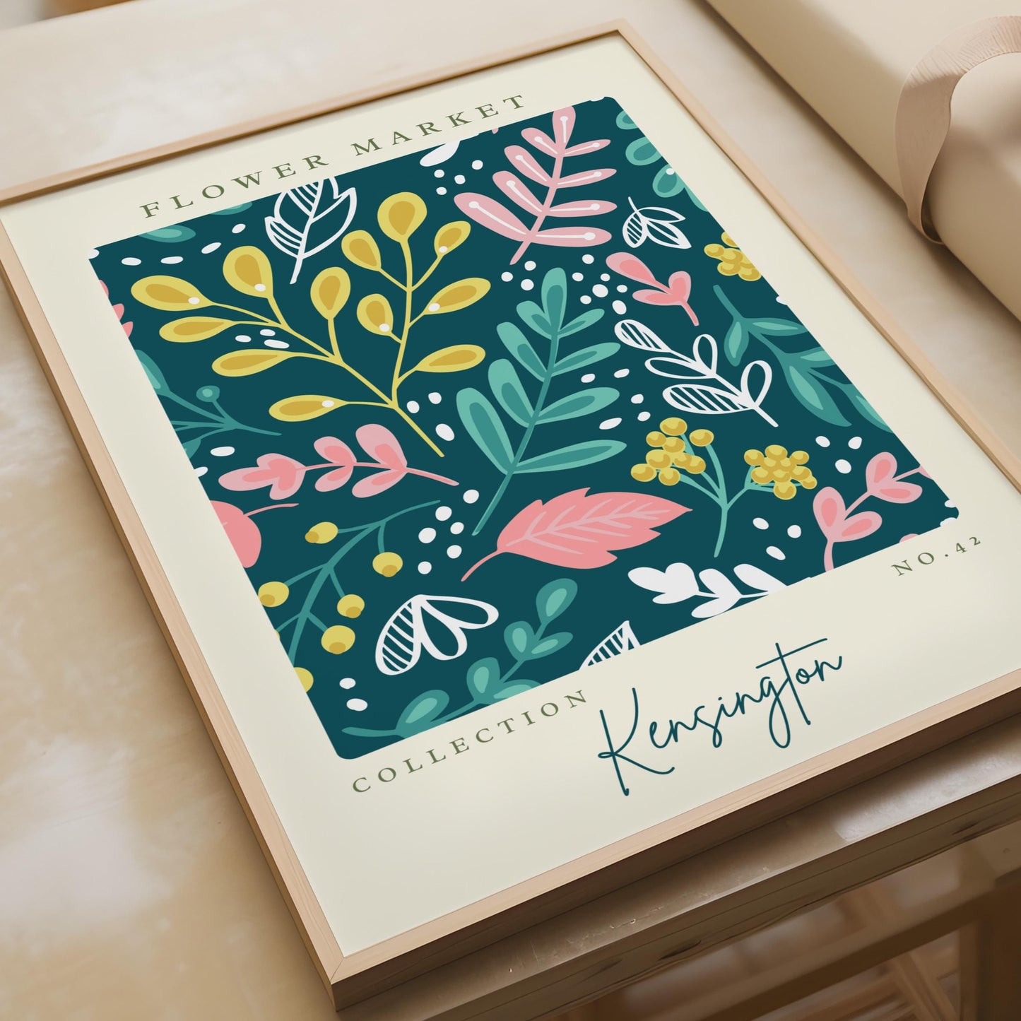 Flower Market Art Print, Botanical Wall Art, Colourful Floral Poster, Kensington Collection No. 42