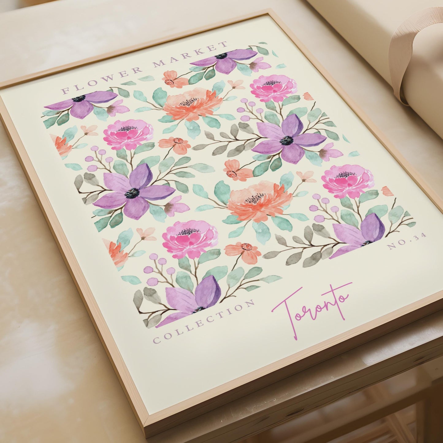 Floral Wall Art Poster, Flower Market Collection No.34, Watercolour Floral Decor, Toronto