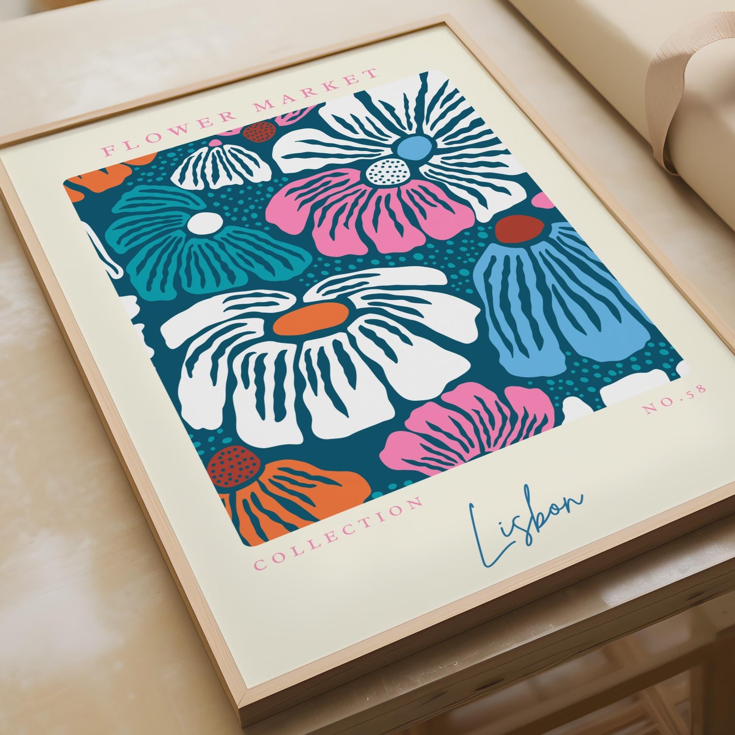 Flower Market Print, Floral Wall Art, Lisbon Collection No.58, Vibrant Home Decor, Colourful