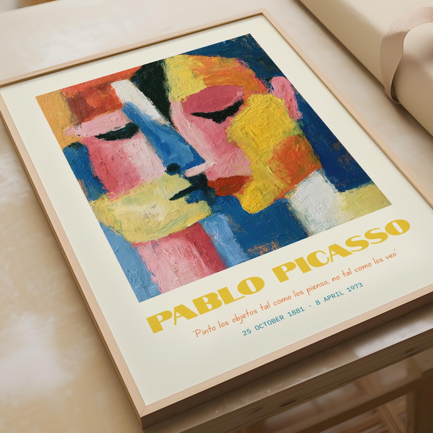 Pablo Picasso Inspired Art Print, Colourful Abstract Faces, Modern Wall Art, Gallery Decor