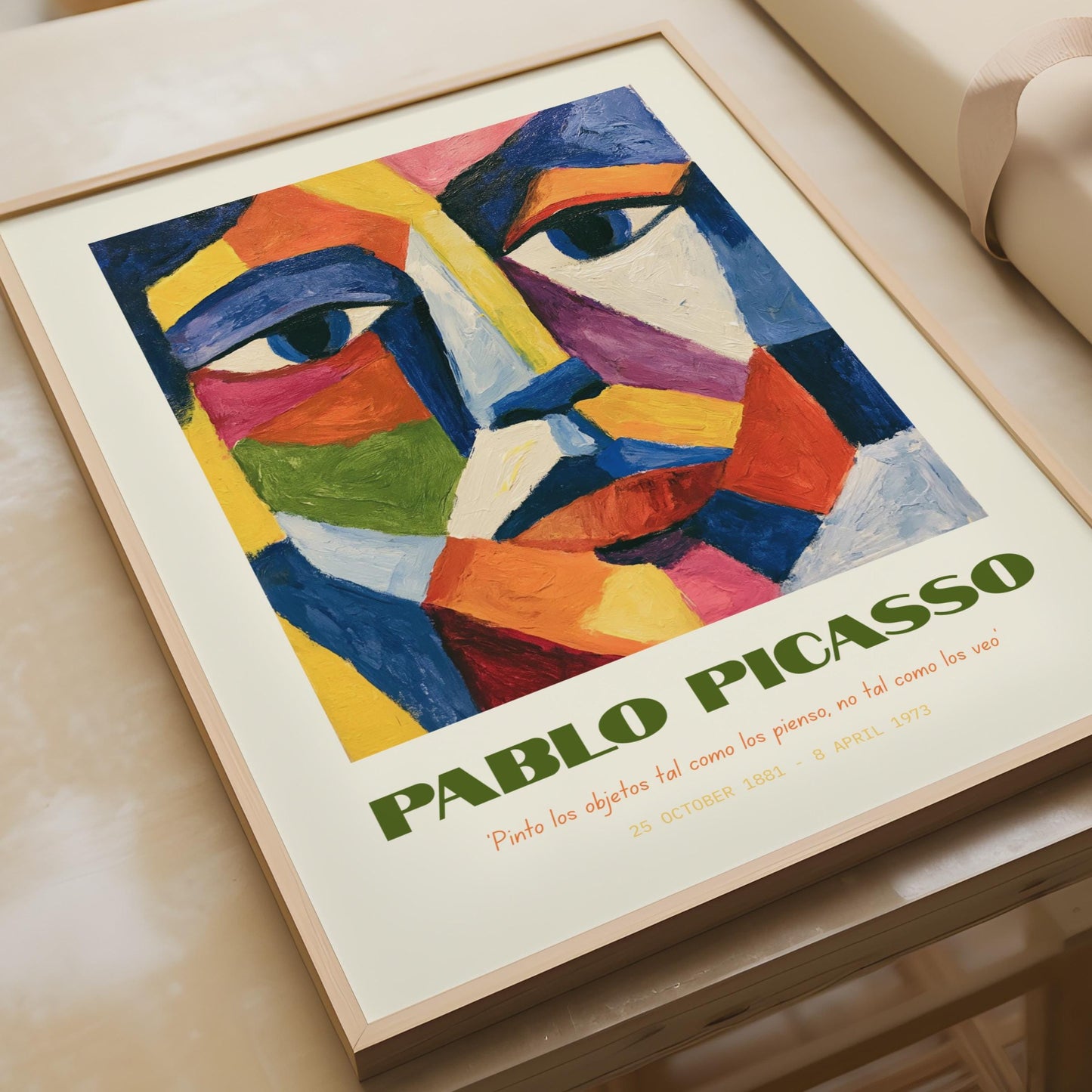 Pablo Picasso Colourful Wall Art, Abstract Face Portrait, Modern Aesthetic Decor, Unique Art Print