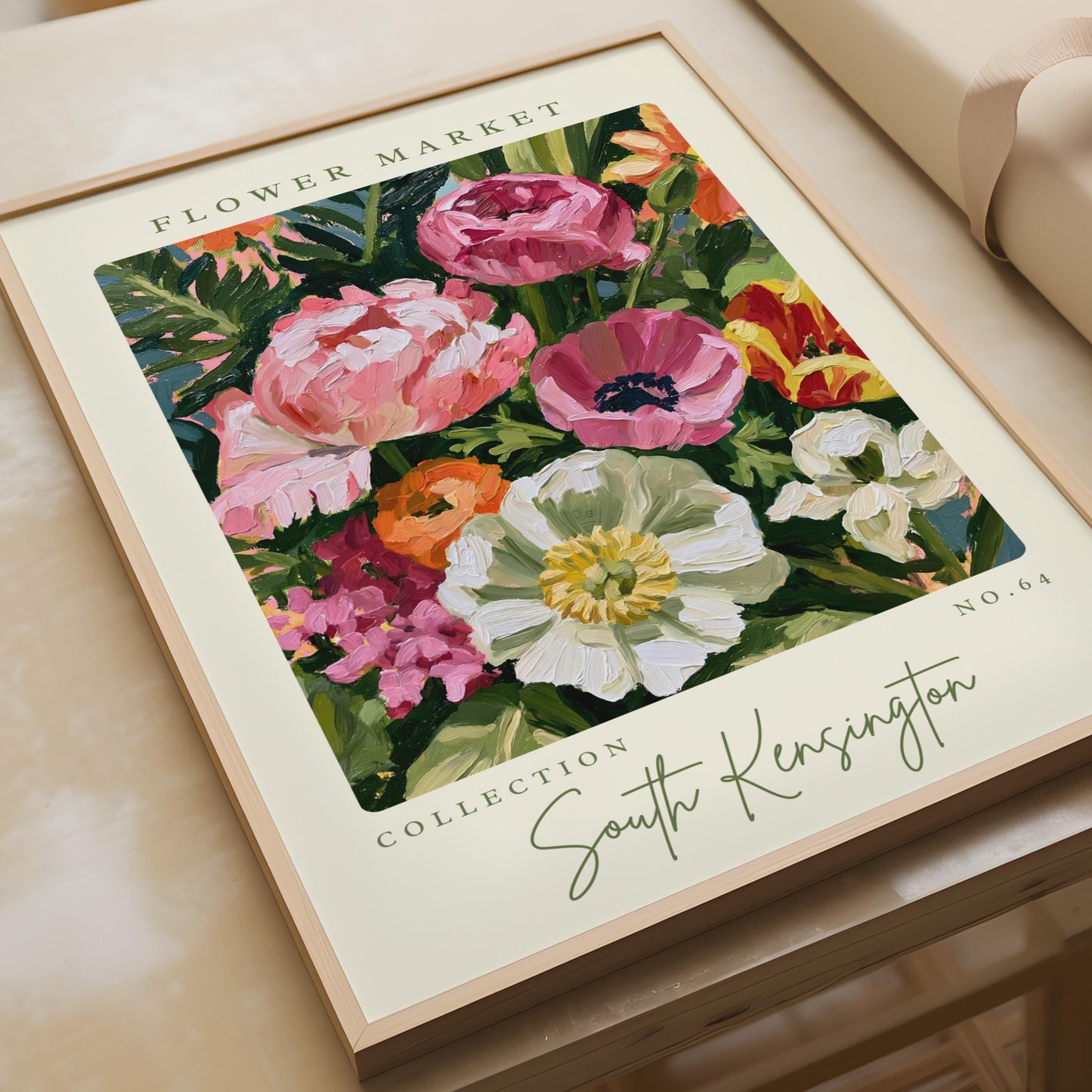 Beautiful Flower Market Art Print, South Kensington Floral Collection, Colourful Wall Decor, Garden
