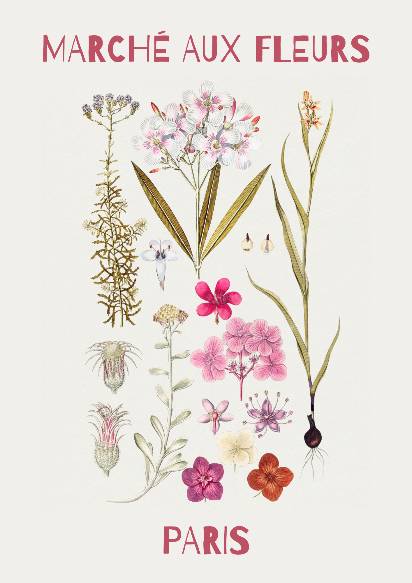 Flower Market, Marché aux Fleurs Print