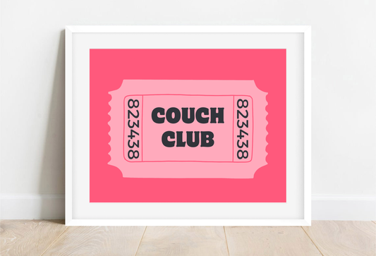 Cinema Ticket Couch Club Wall Print
