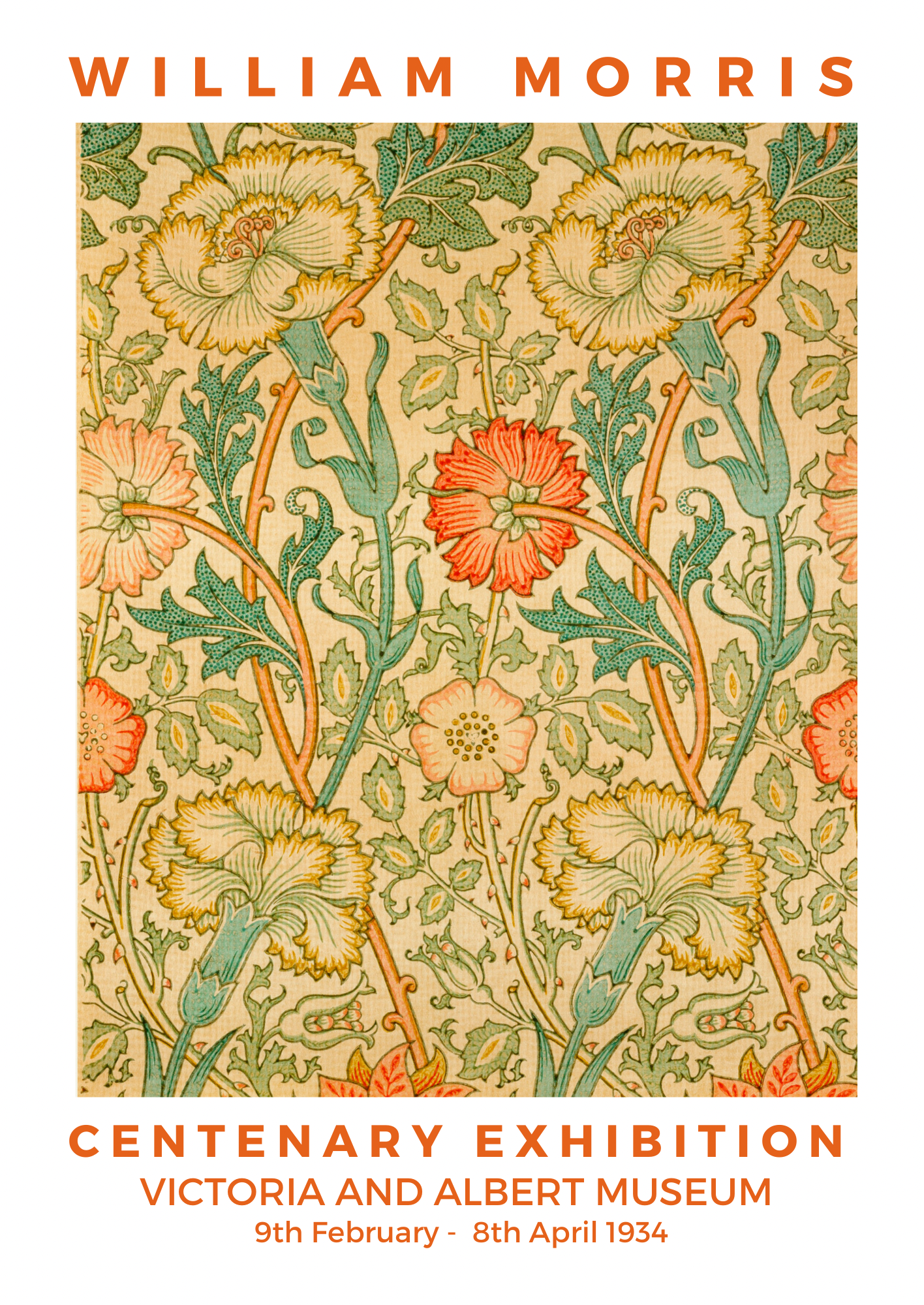 William Morris Print, Pink and Rose Pattern