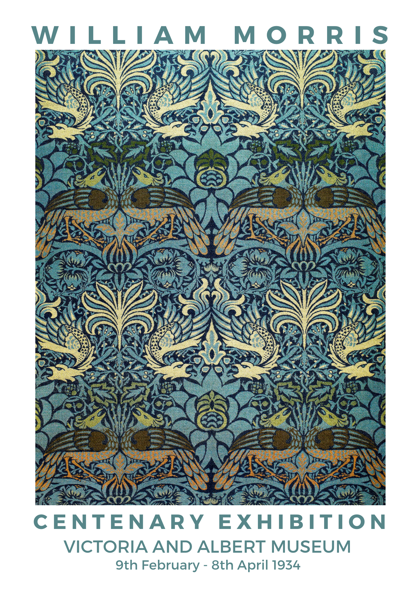 William Morris Print, Peacock and Dragon Design