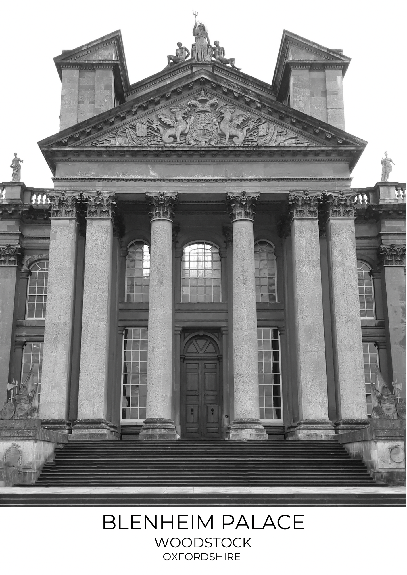 Blenheim Palace, Woodstock, Oxfordshire, Black and White Print