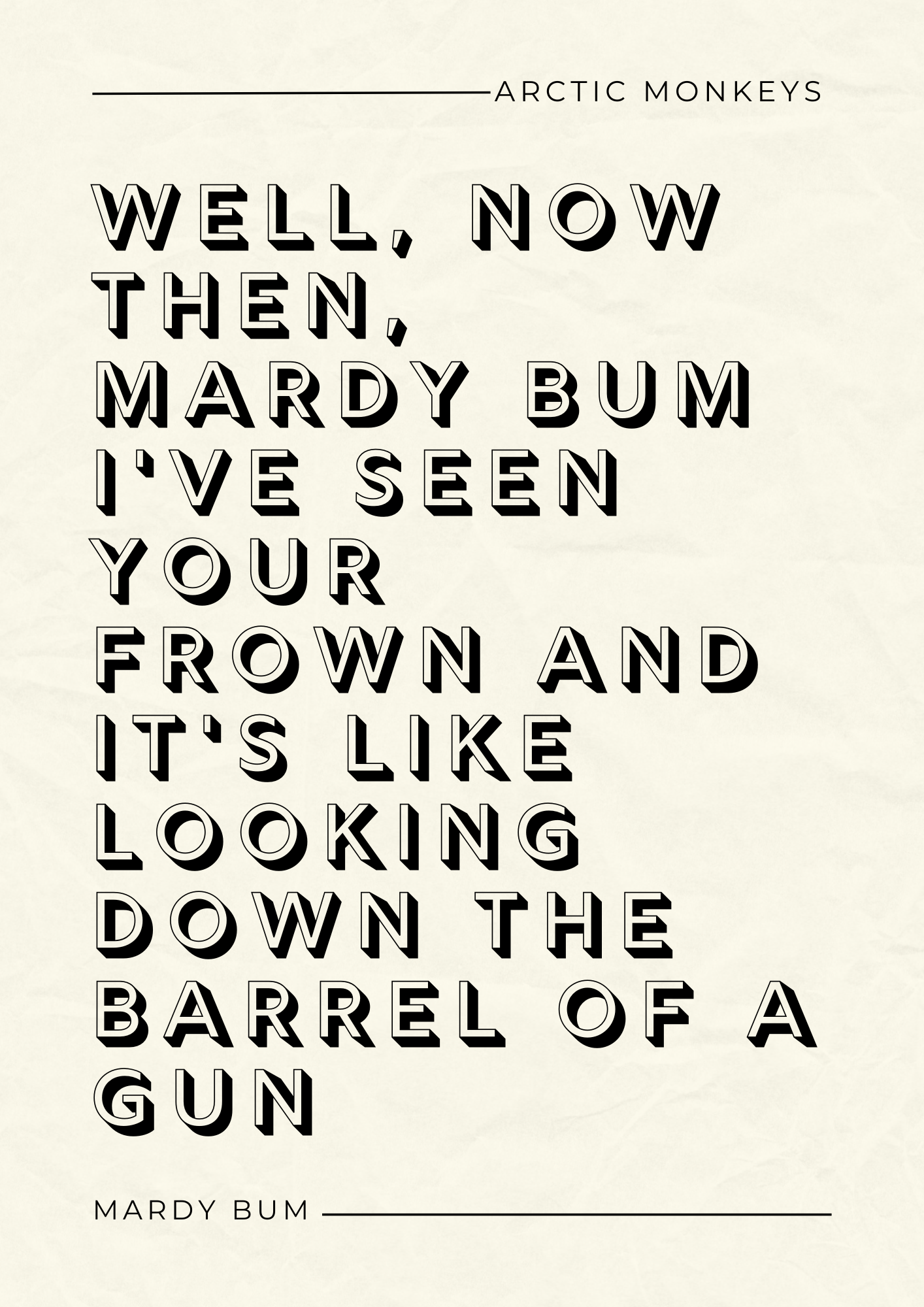 Arctic Monkey Lyric Print