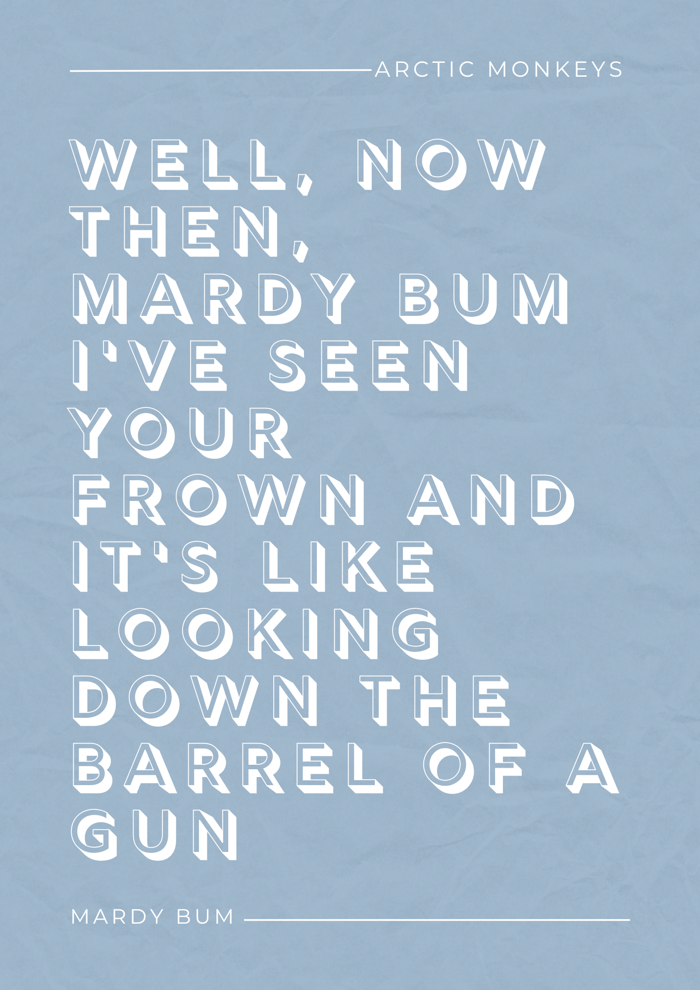 Arctic Monkey Print, Mardy Bum Lyric Print