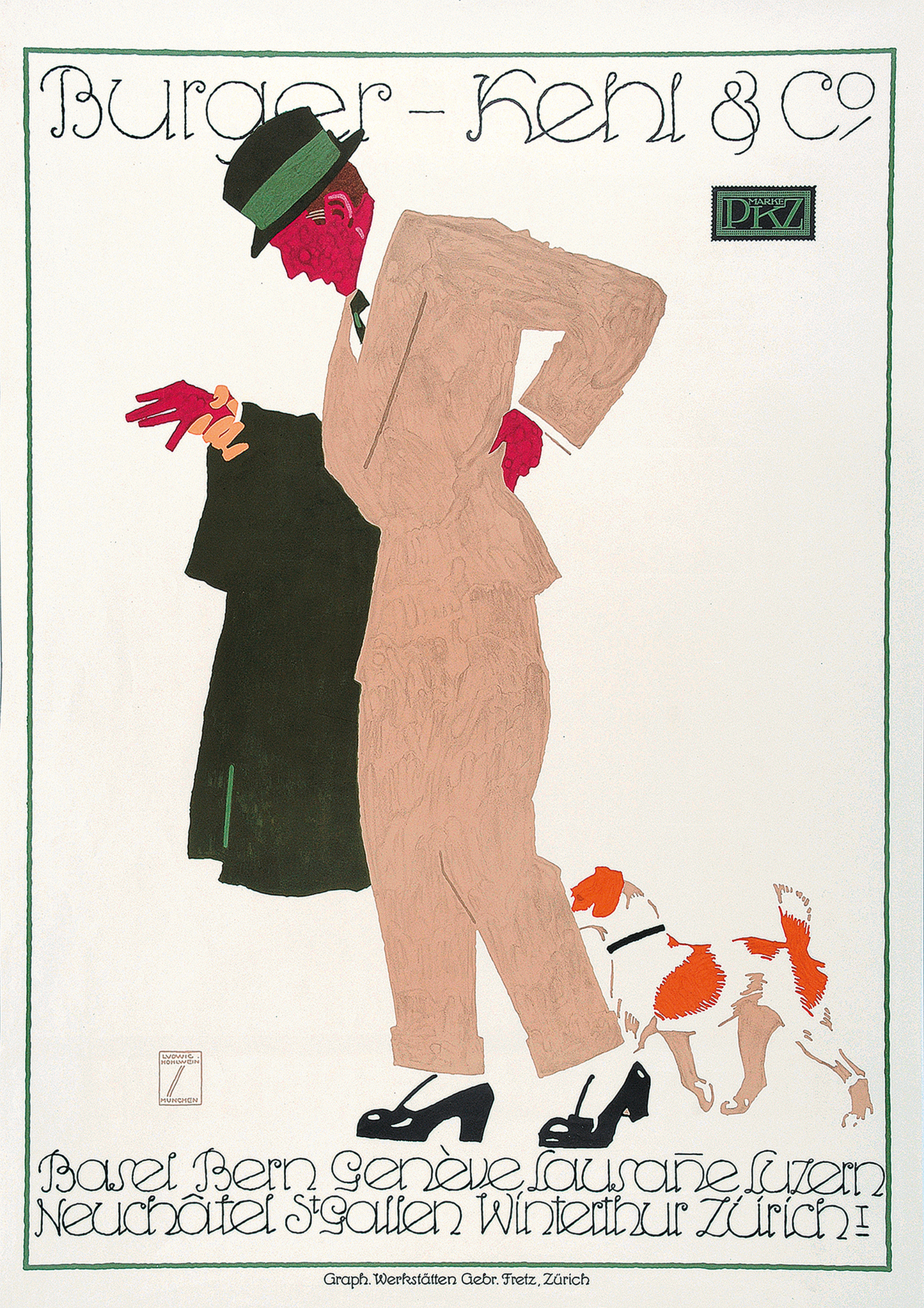Burger Kehl & Co 1914 Print, Ludwig Hohlwein