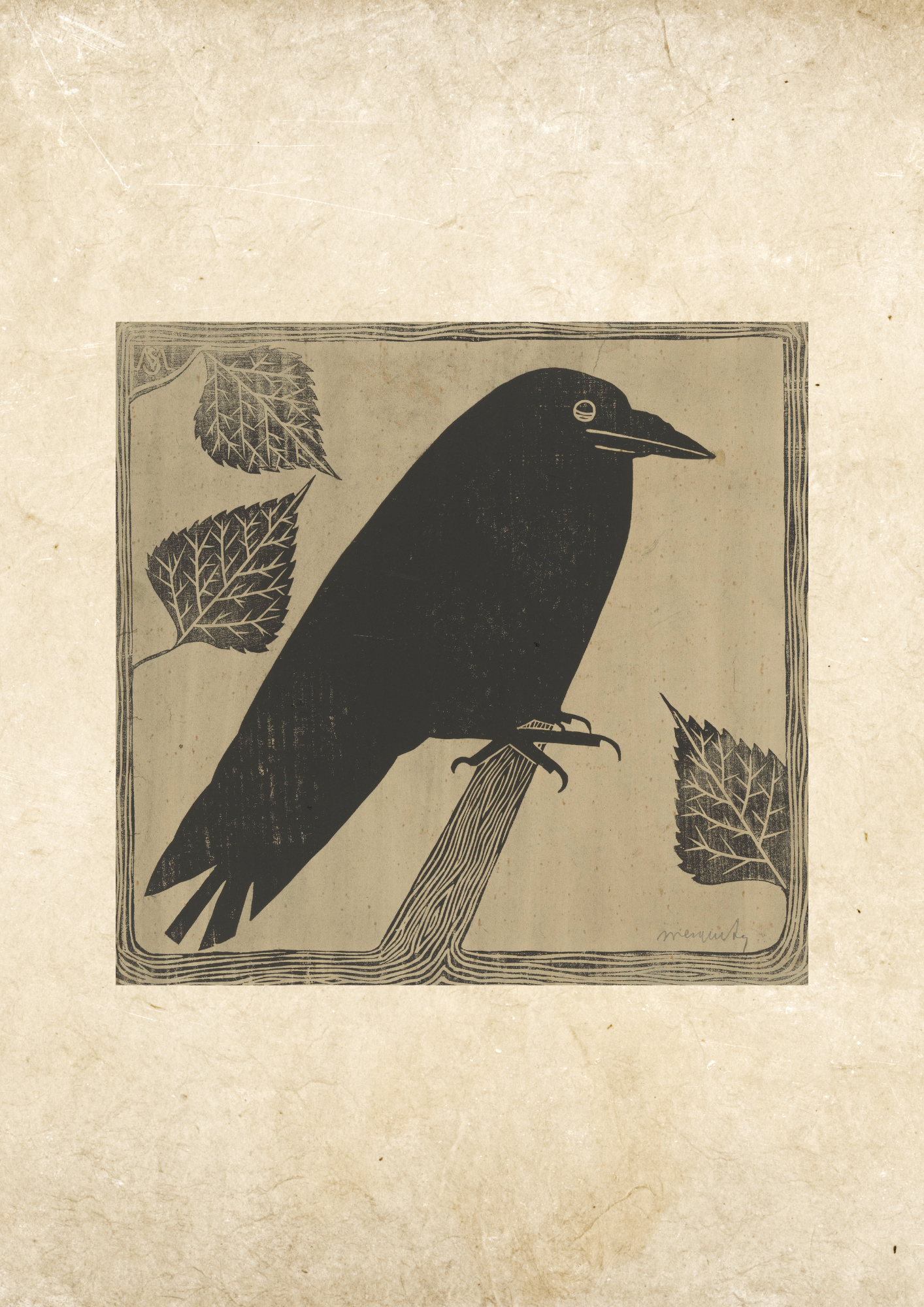 Crow Vintage Print, Samuel Jessurun de Mesquita