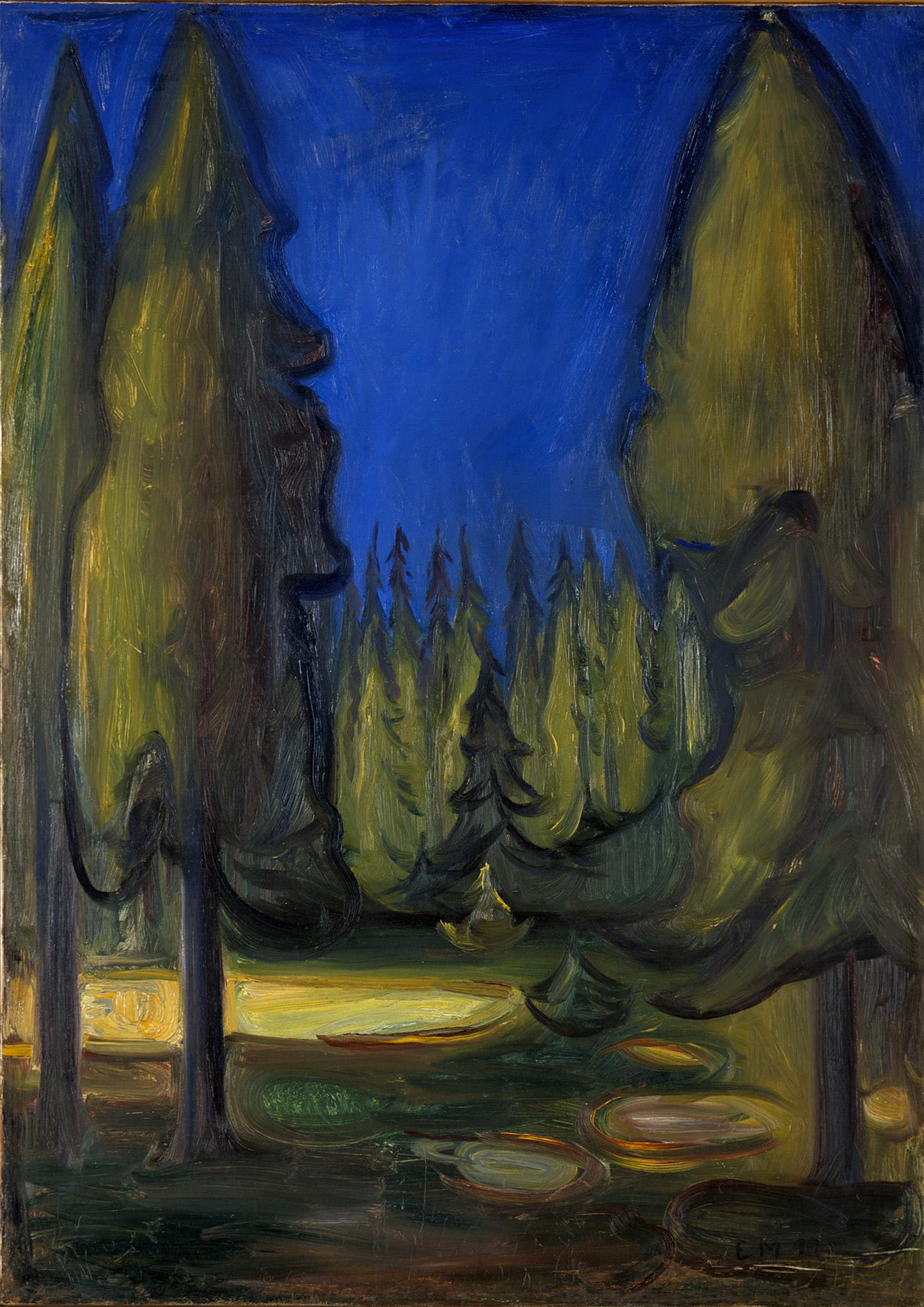 Edvard Munch, Dark Spruce Forest Print
