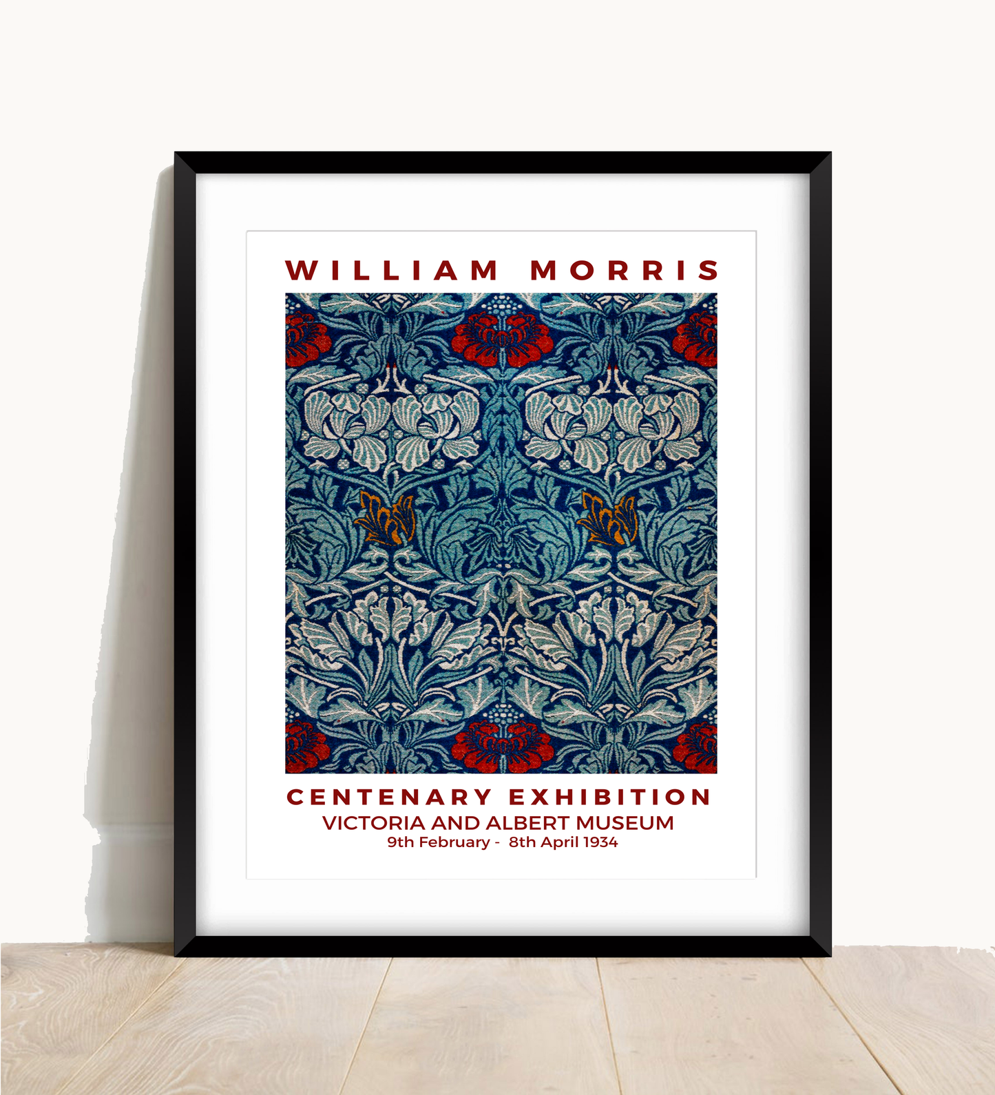 William Morris Print, Tulip and Rose Pattern