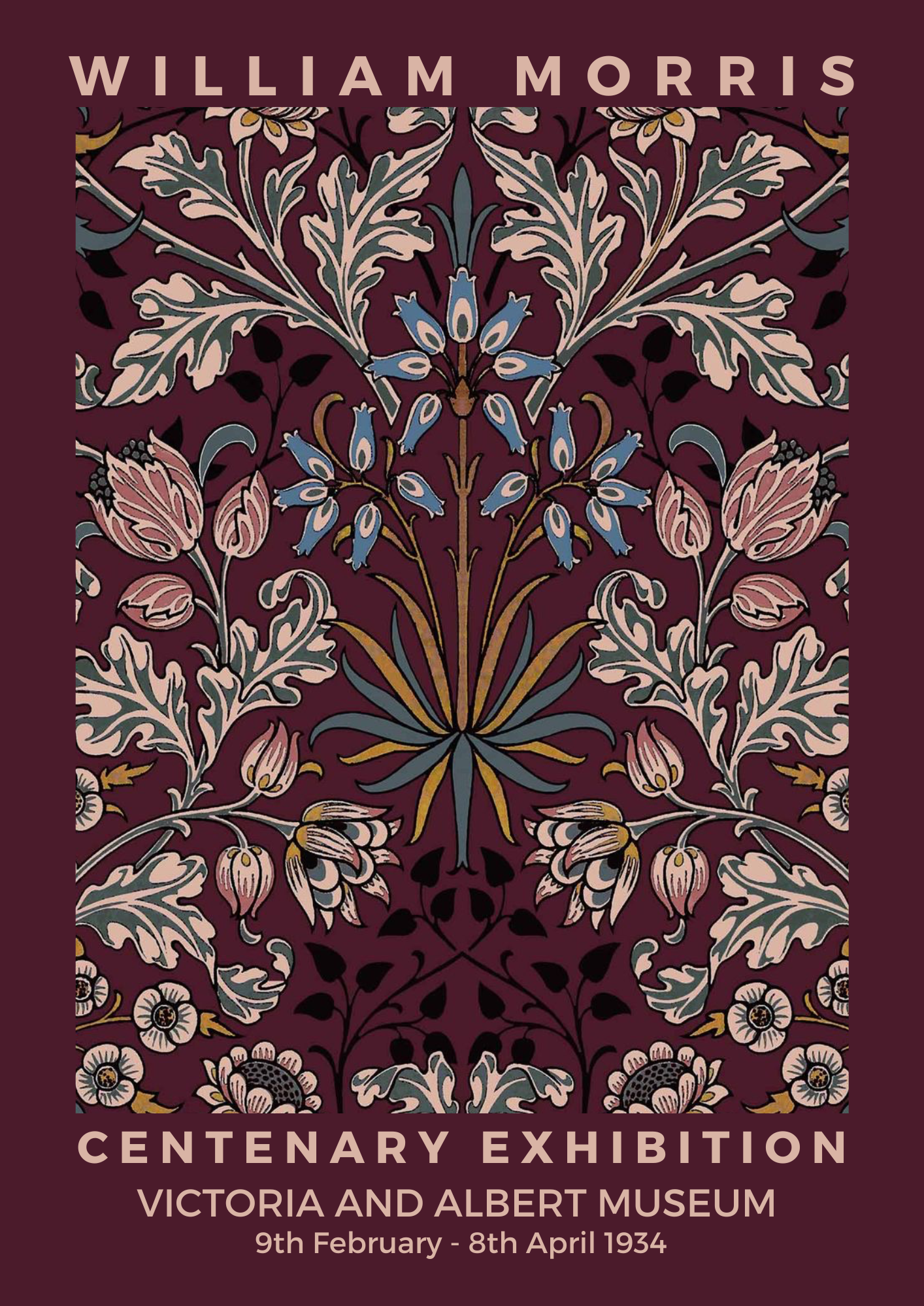William Morris Print, Hyacinth Wine Design