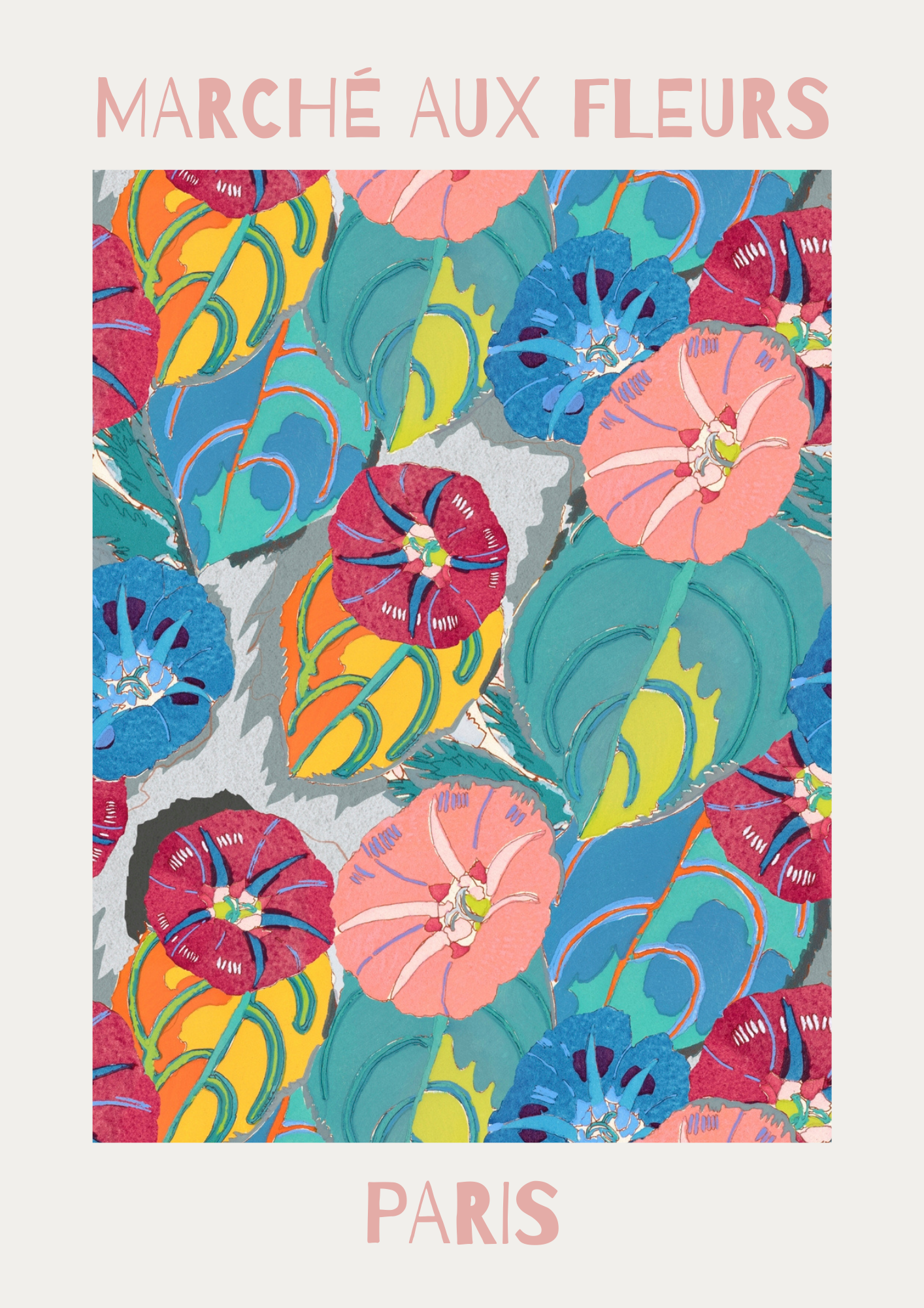 Flower Market, Marché aux Fleurs Print