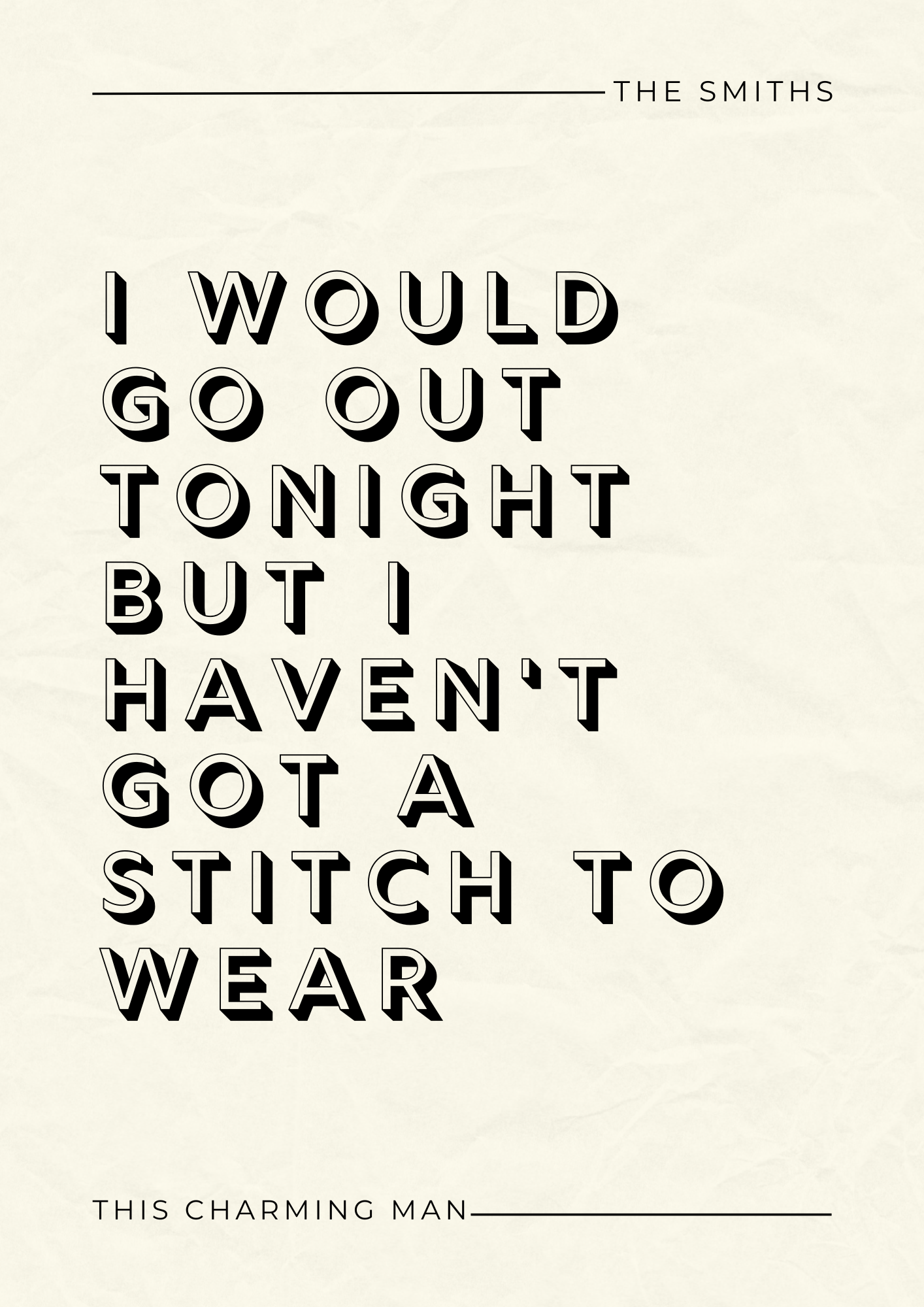 The Smiths, This Charming Man Lyric Print