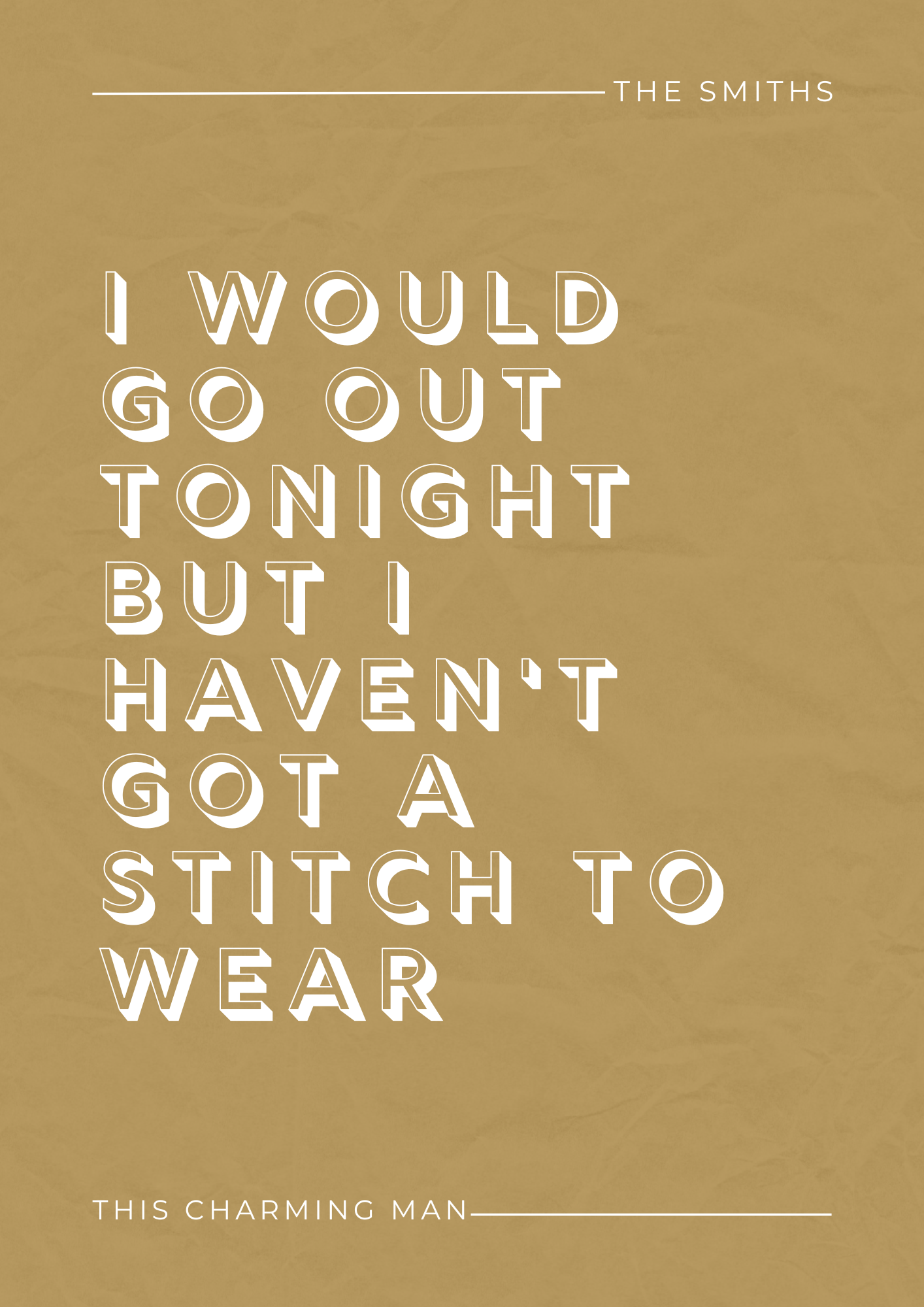 The Smiths, This Charming Man Lyric Print