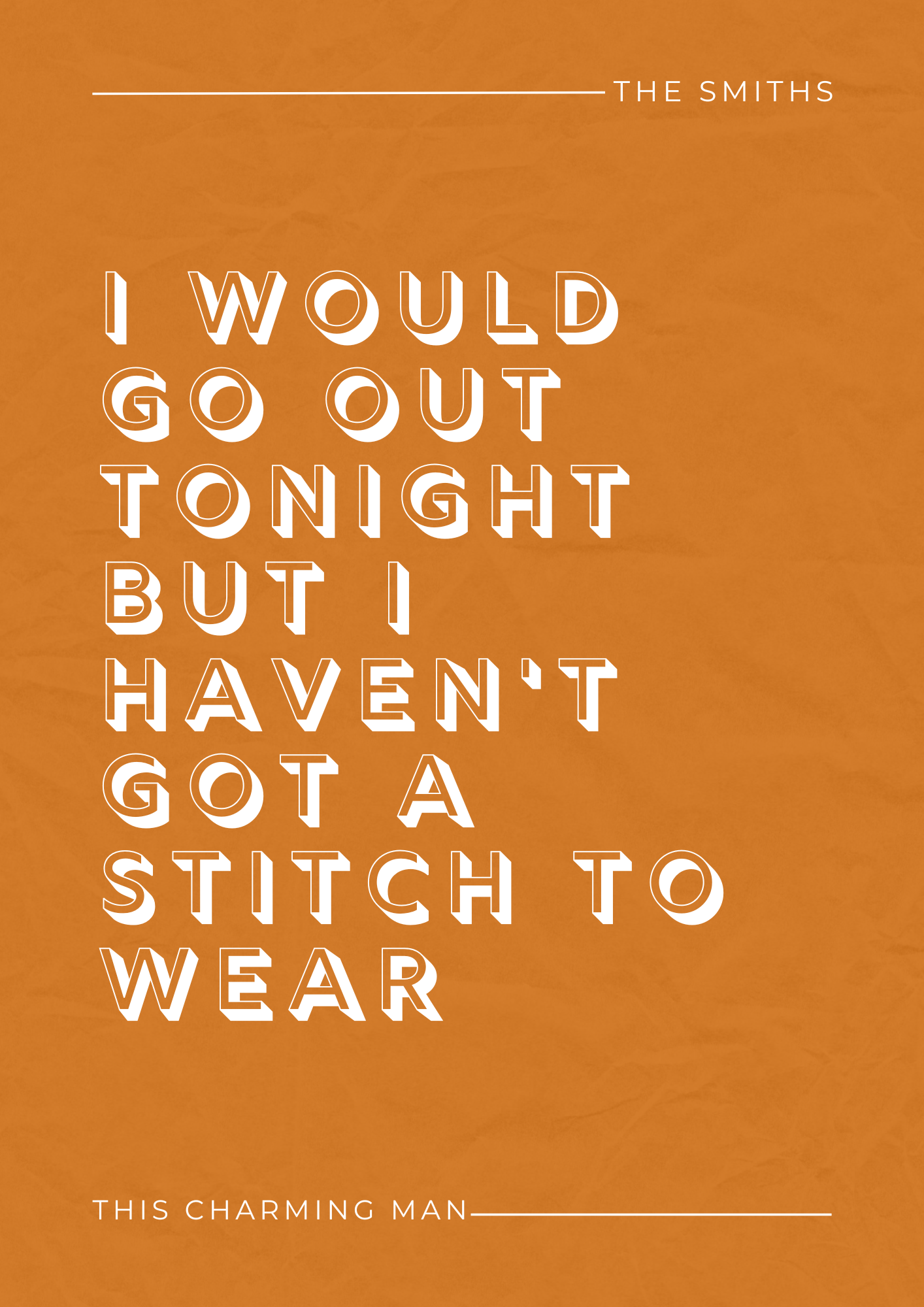 The Smiths, This Charming Man Lyric Print