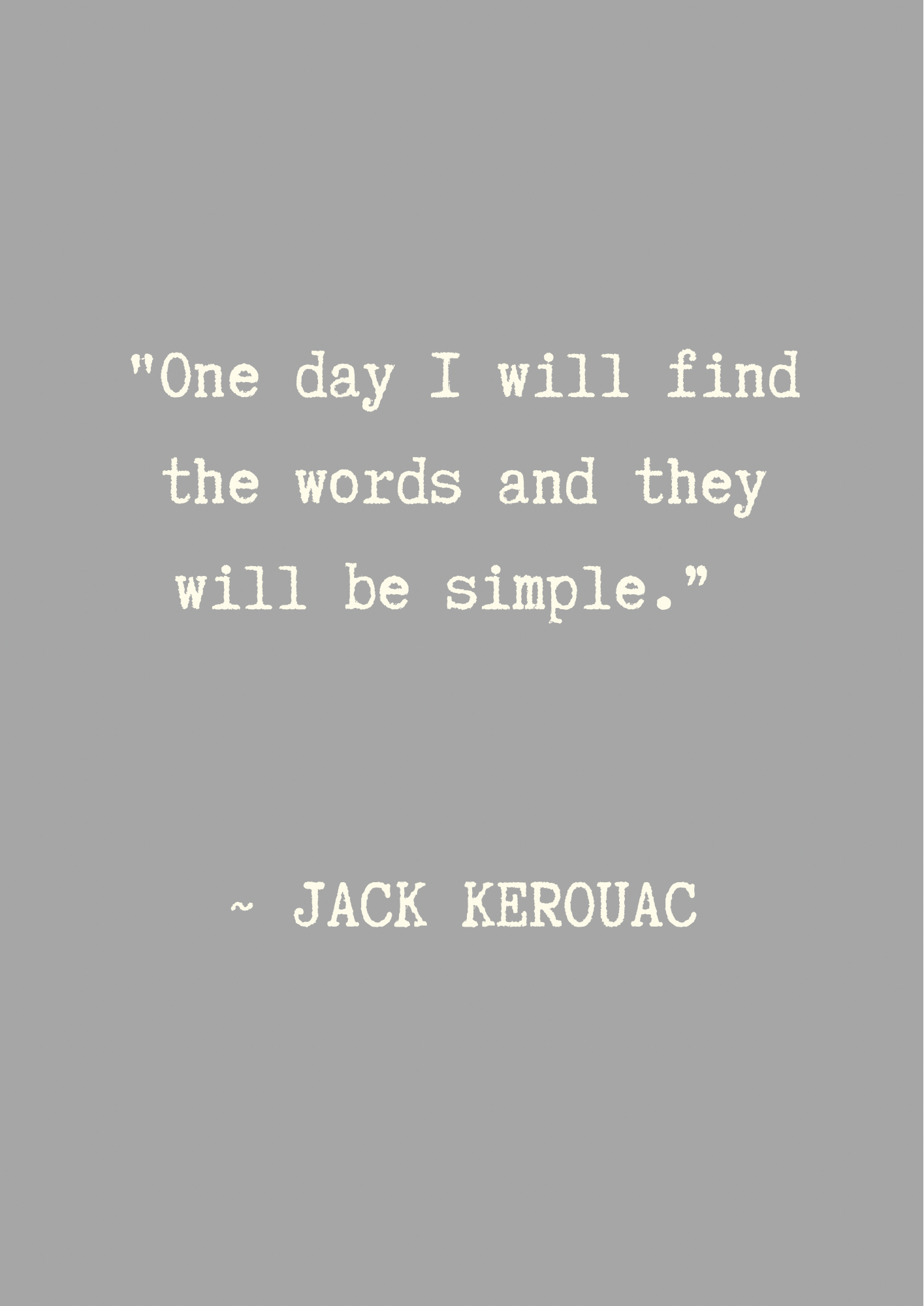 Typography Print, Jack Kerouac