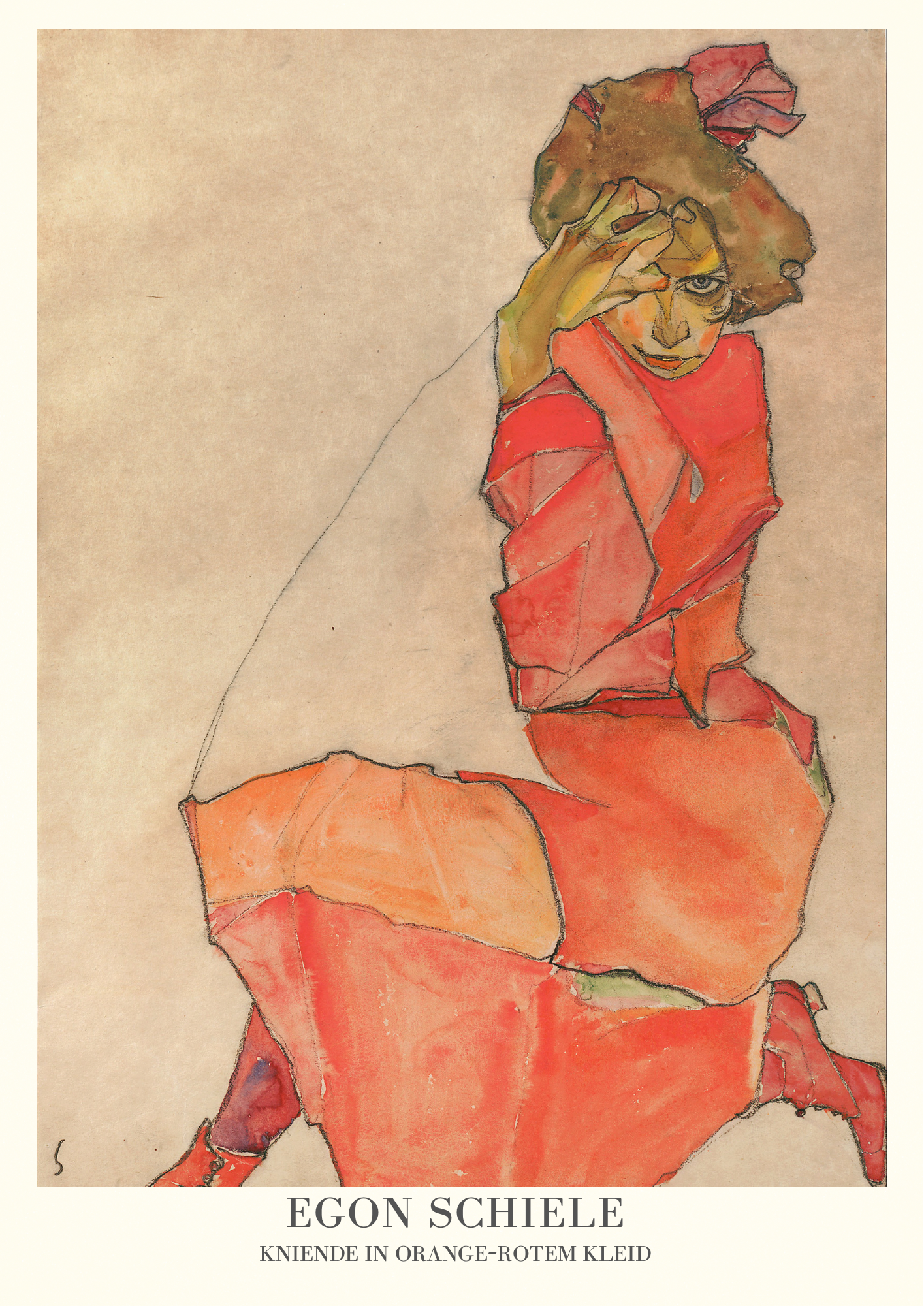 Egon Schiele, Orange Wall Print