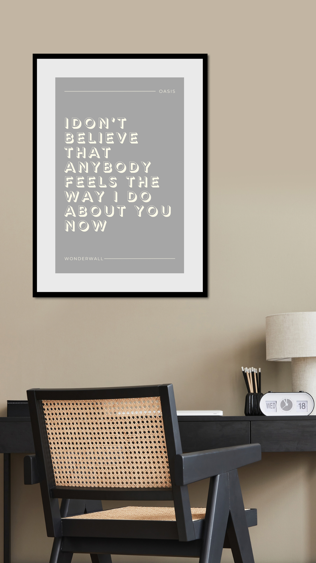 Oasis, Wonderwall Lyric Print