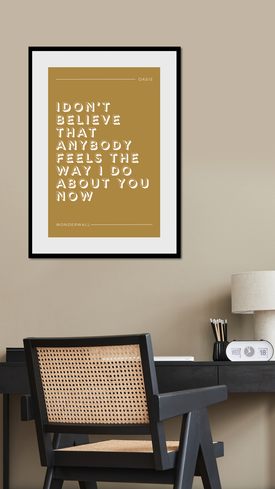 Oasis, Wonderwall Lyric Print