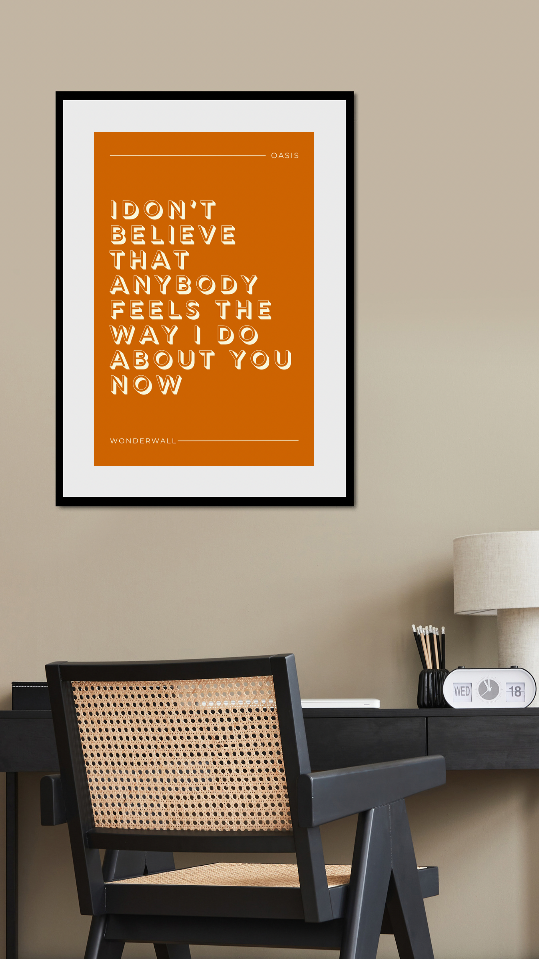 Oasis, Wonderwall Lyric Print