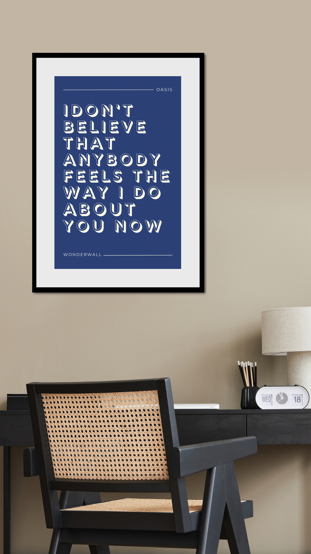 Oasis, Wonderwall Lyric Print