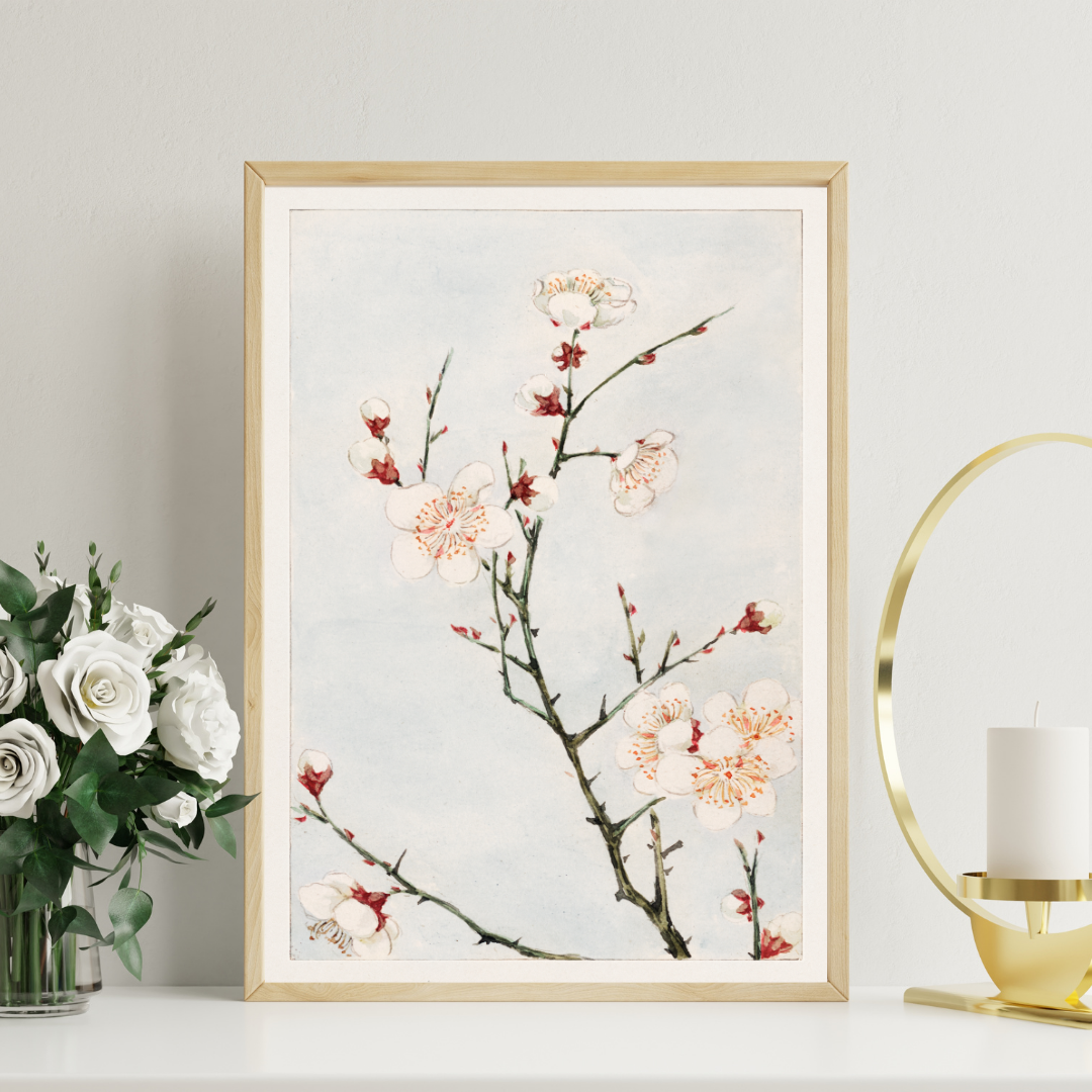 Megata Morikaga, Plum Branches Print