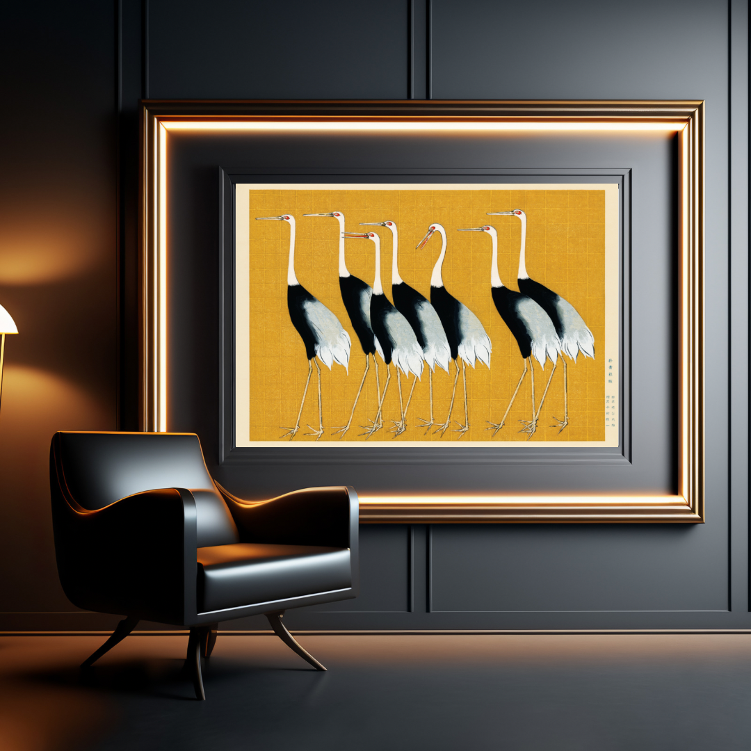 Japanese Red Crown Cranes Print