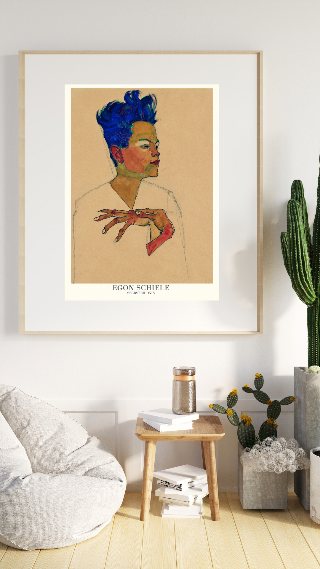 Egon Schiele, Blue Wall Print