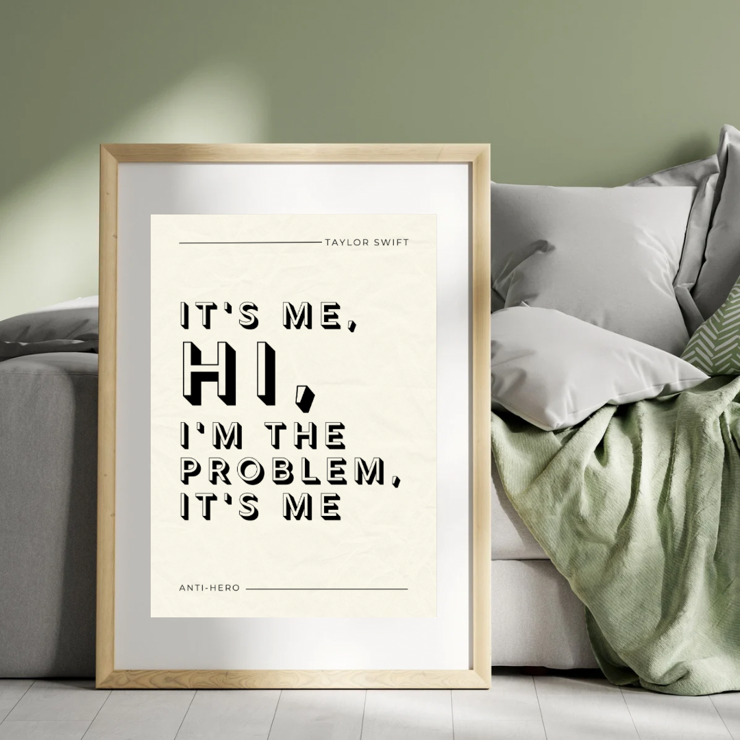 Taylor Swift, Anti-Hero Lyric Print
