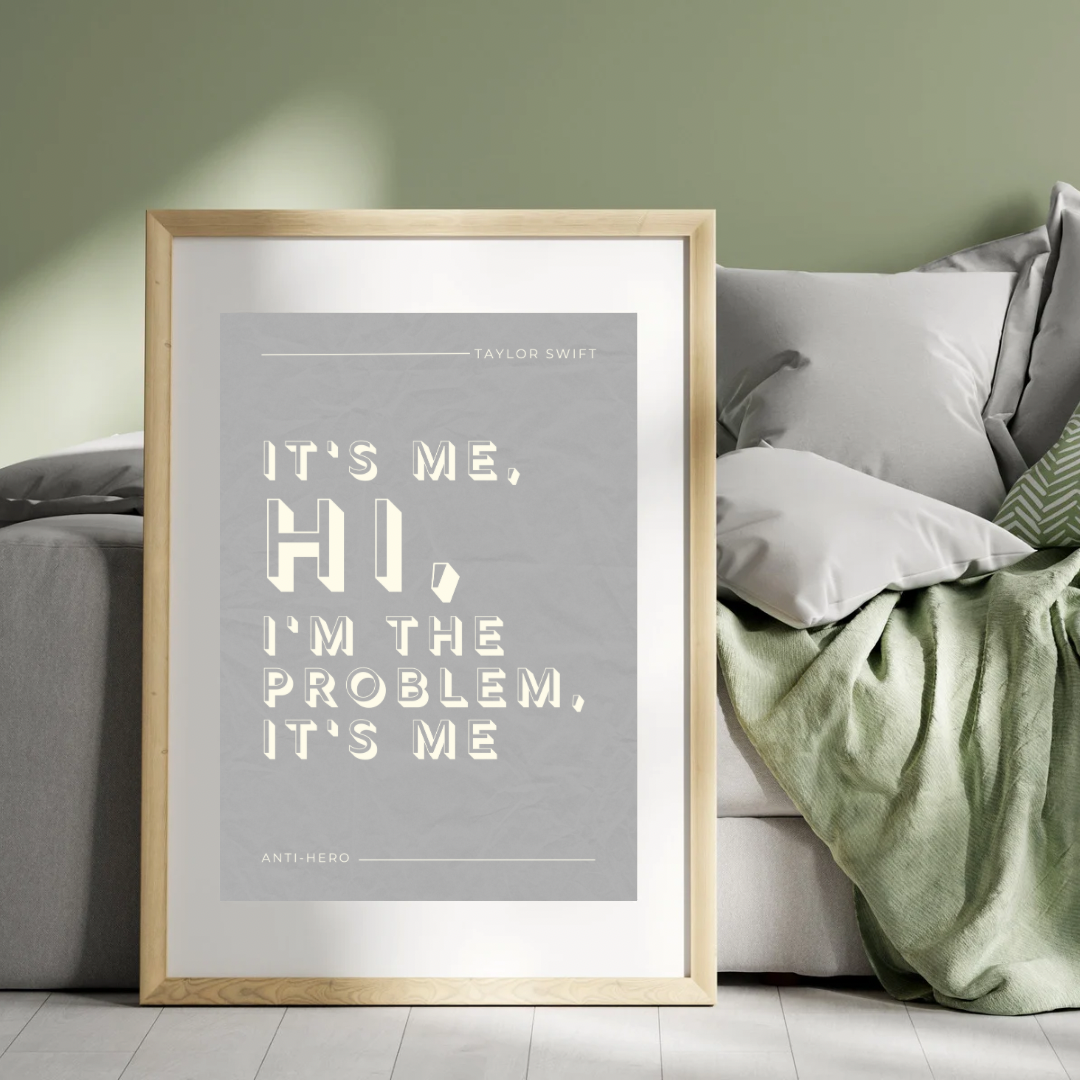Taylor Swift Print, Anti-Hero Lyric Print