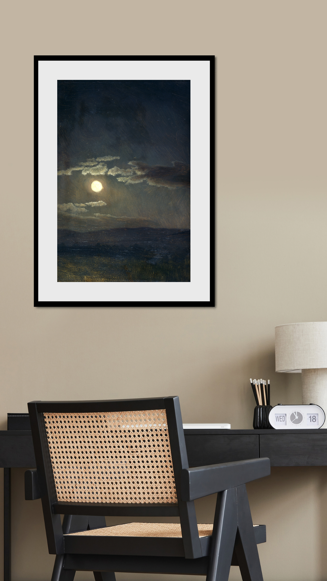 Albert Bierstadt, Cloud Study Moonlight Print